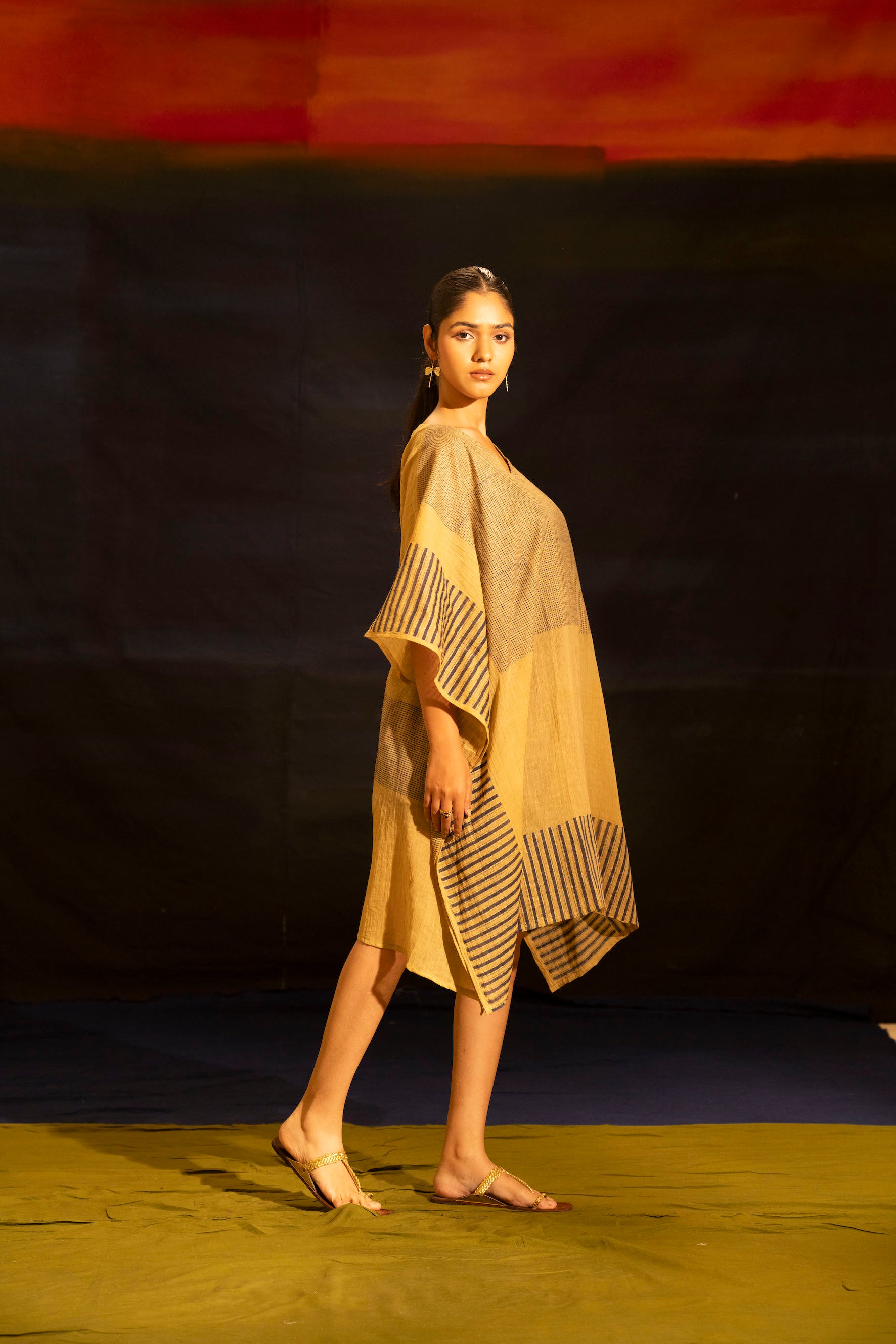 Illume Sand Beige Kaftan with Slip (Set of 2)