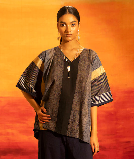 Illume Luma Navy Blue Kaftan Top
