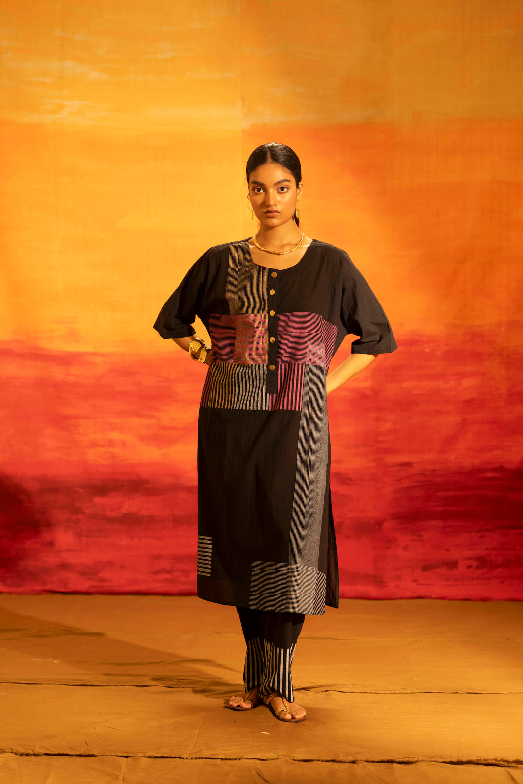 Illume Halo Black Kurta Set (Set of 3)