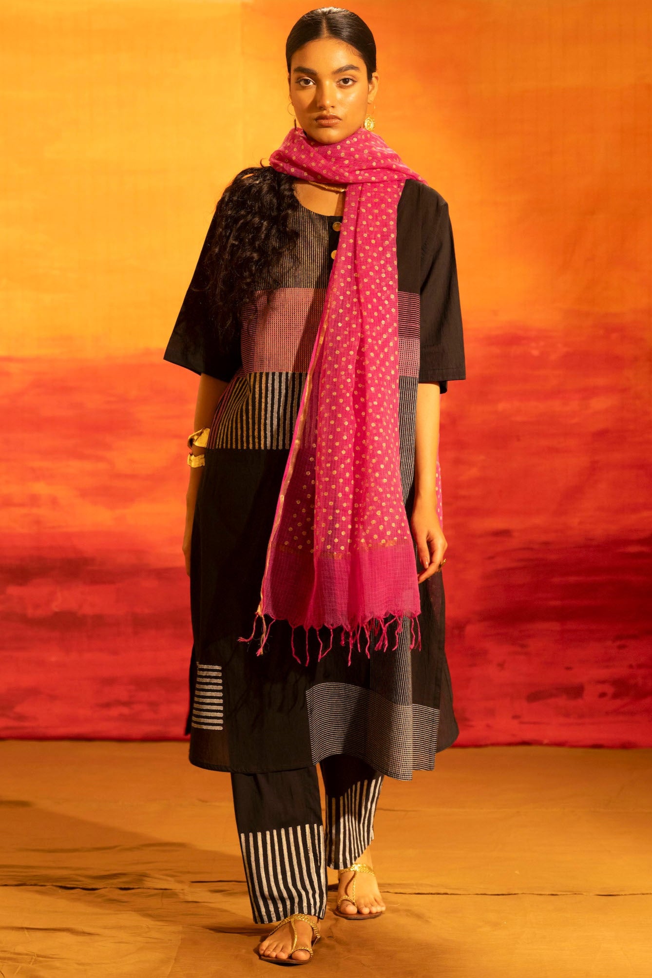 Illume Halo Black Kurta Set (Set of 3)