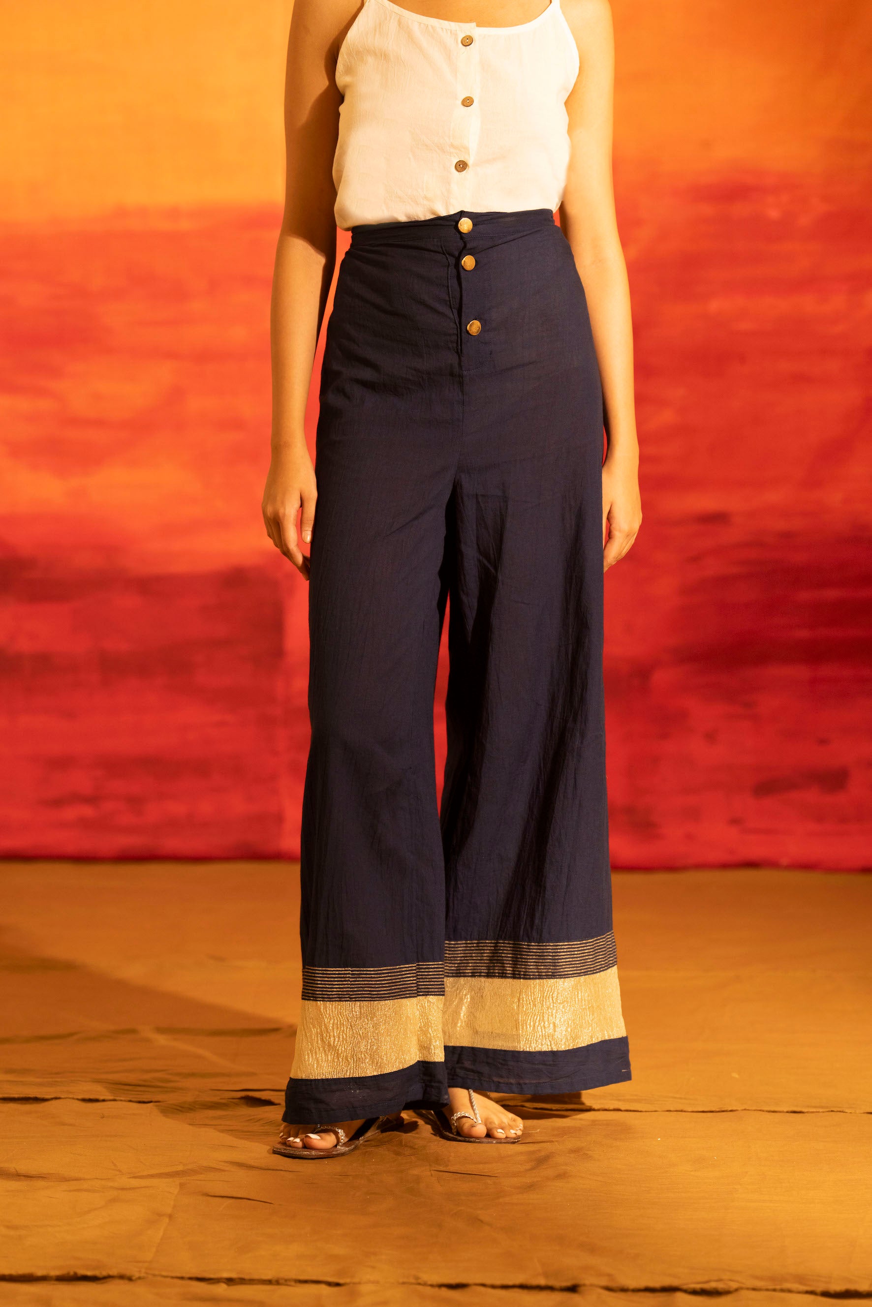 Illume Navy Zari Pants