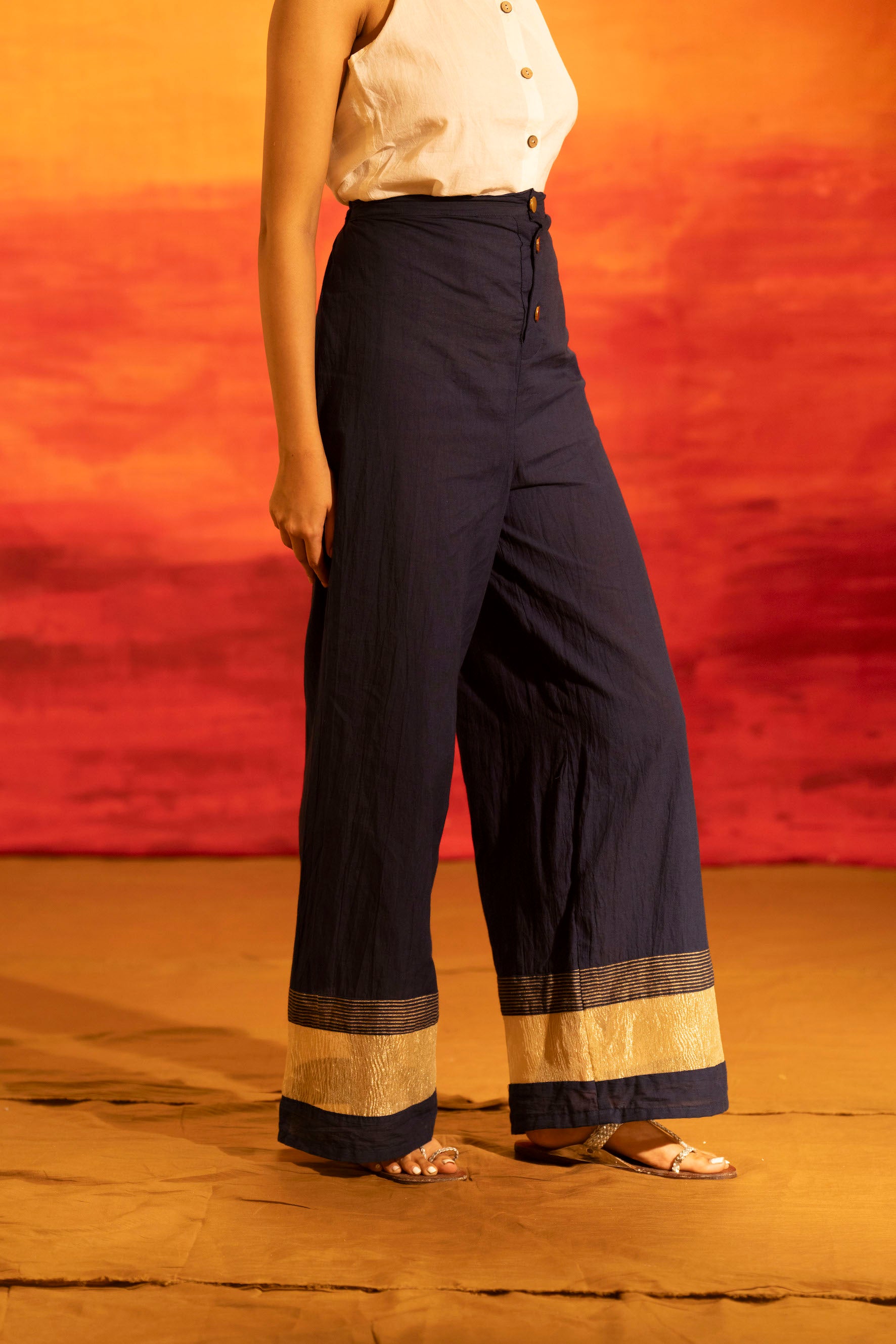 Illume Navy Zari Pants