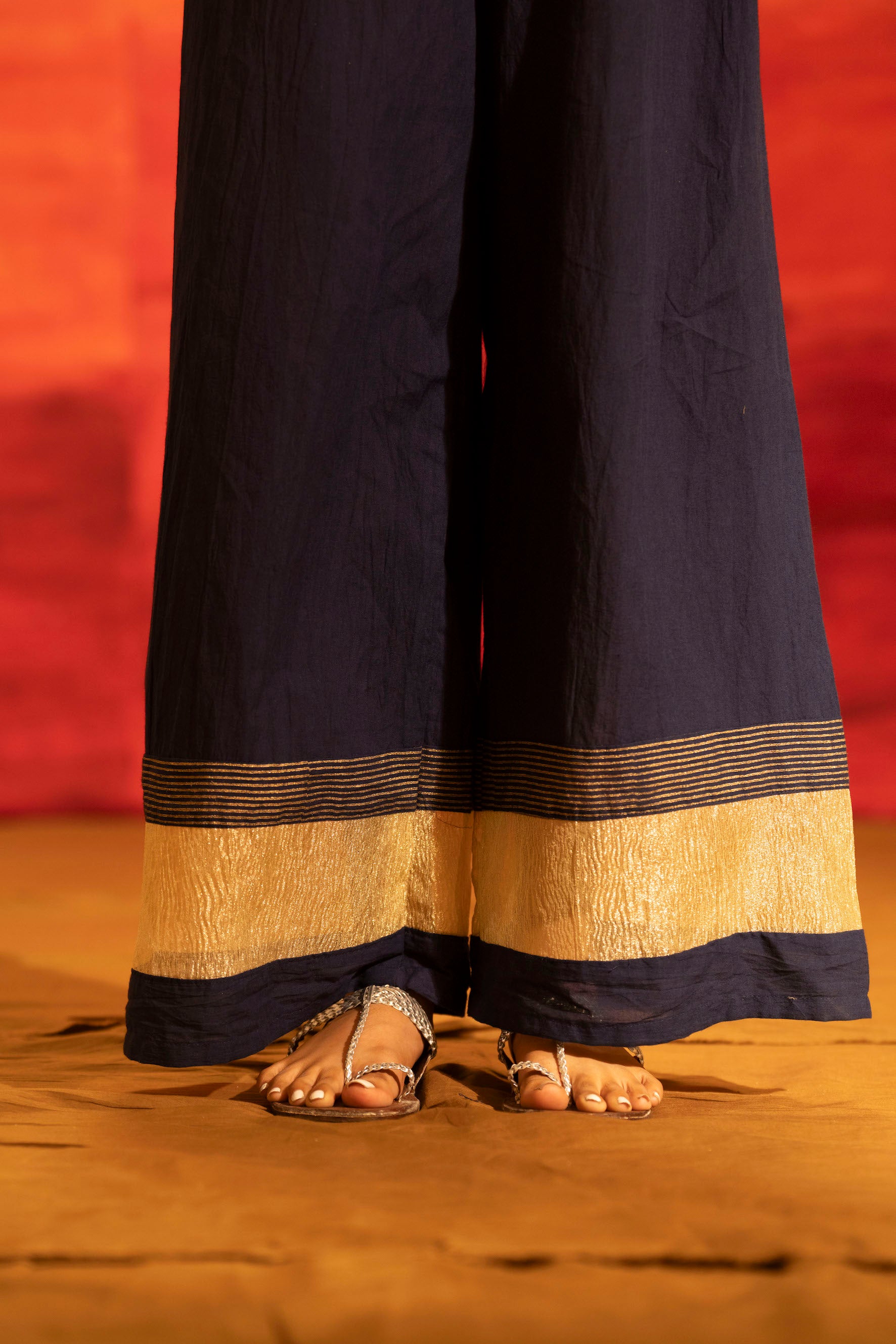 Illume Navy Zari Pants
