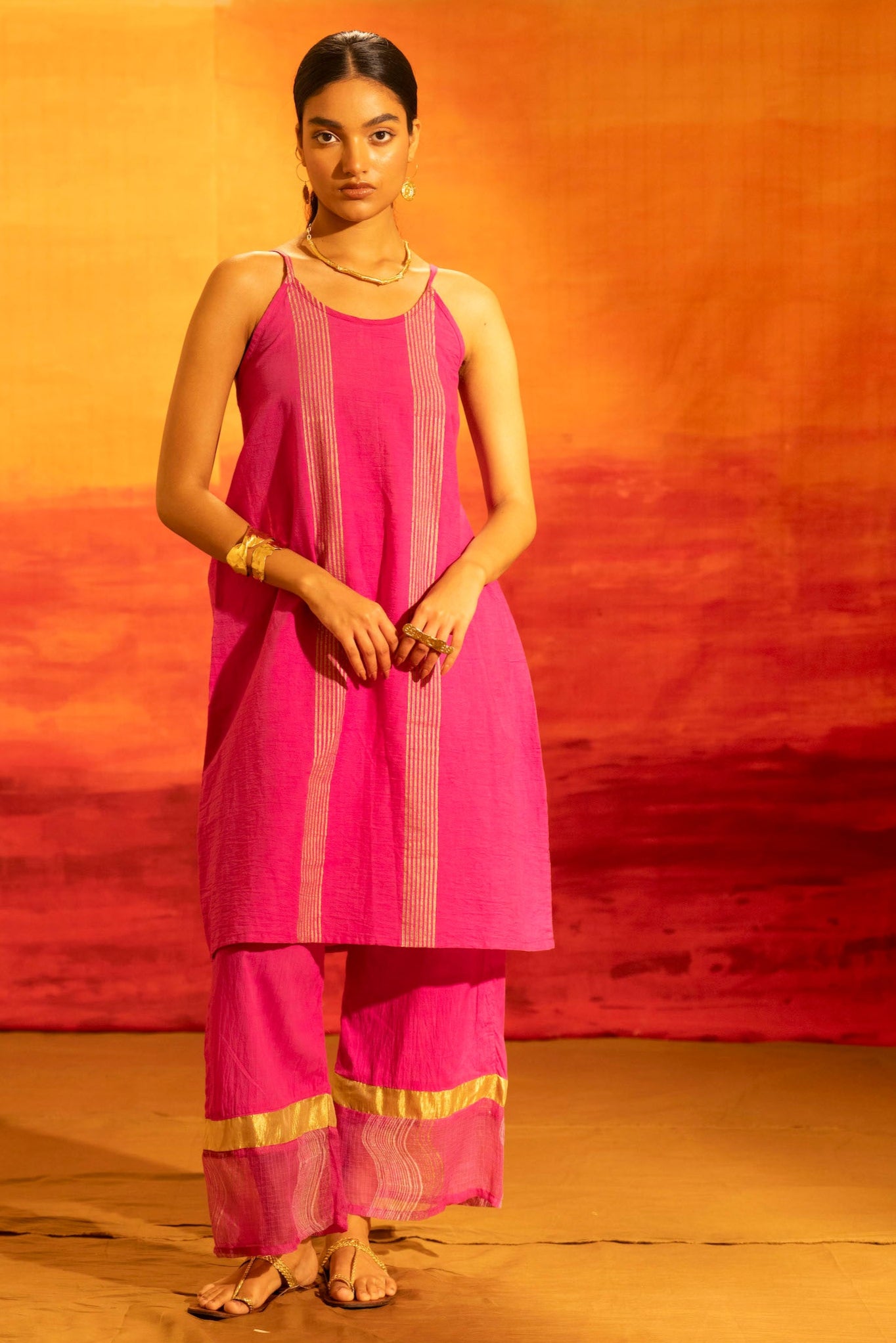 Illume Blaze Fuschia Kurta Set (Set of 2)