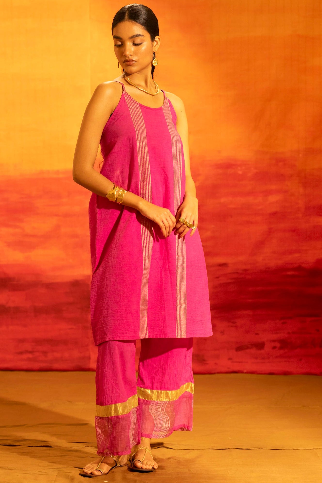 Illume Blaze Fuschia Kurta Set (Set of 2)