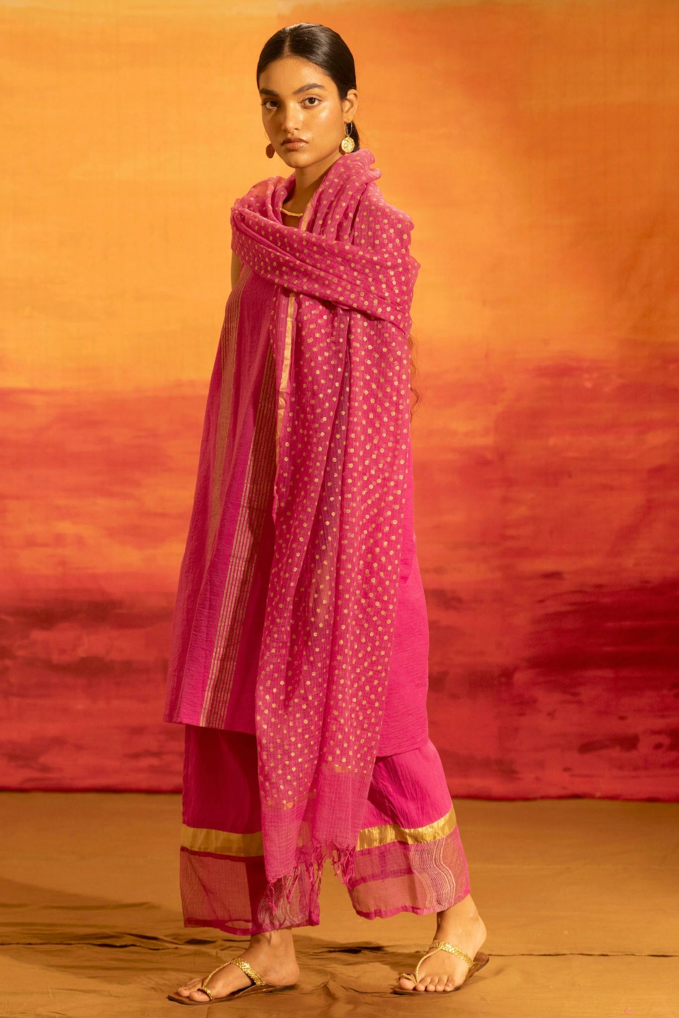 Illume Blaze Fuschia Kurta Set (Set of 3)