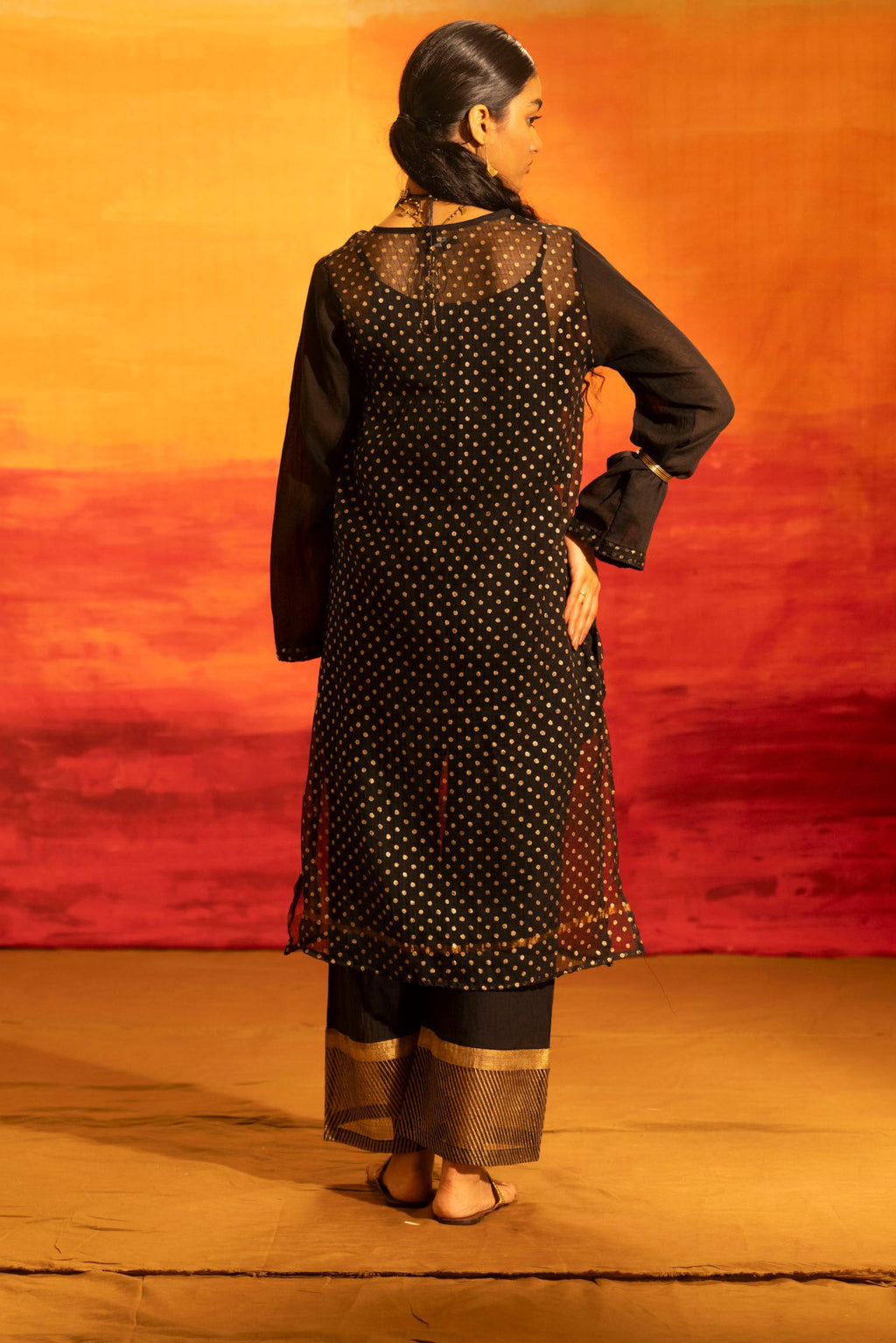 Illume Rivet Black Kota Kurta Set with Dupatta (Set of 3)