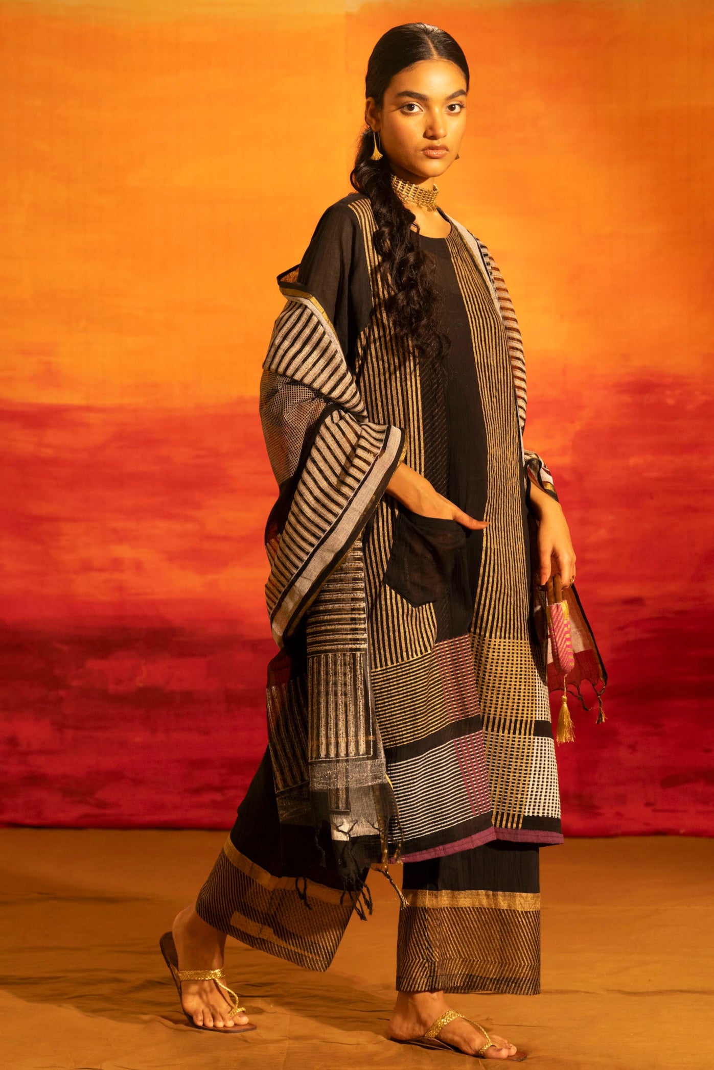 Illume Luma Black Kurta Set with Dupatta (Set of 3)