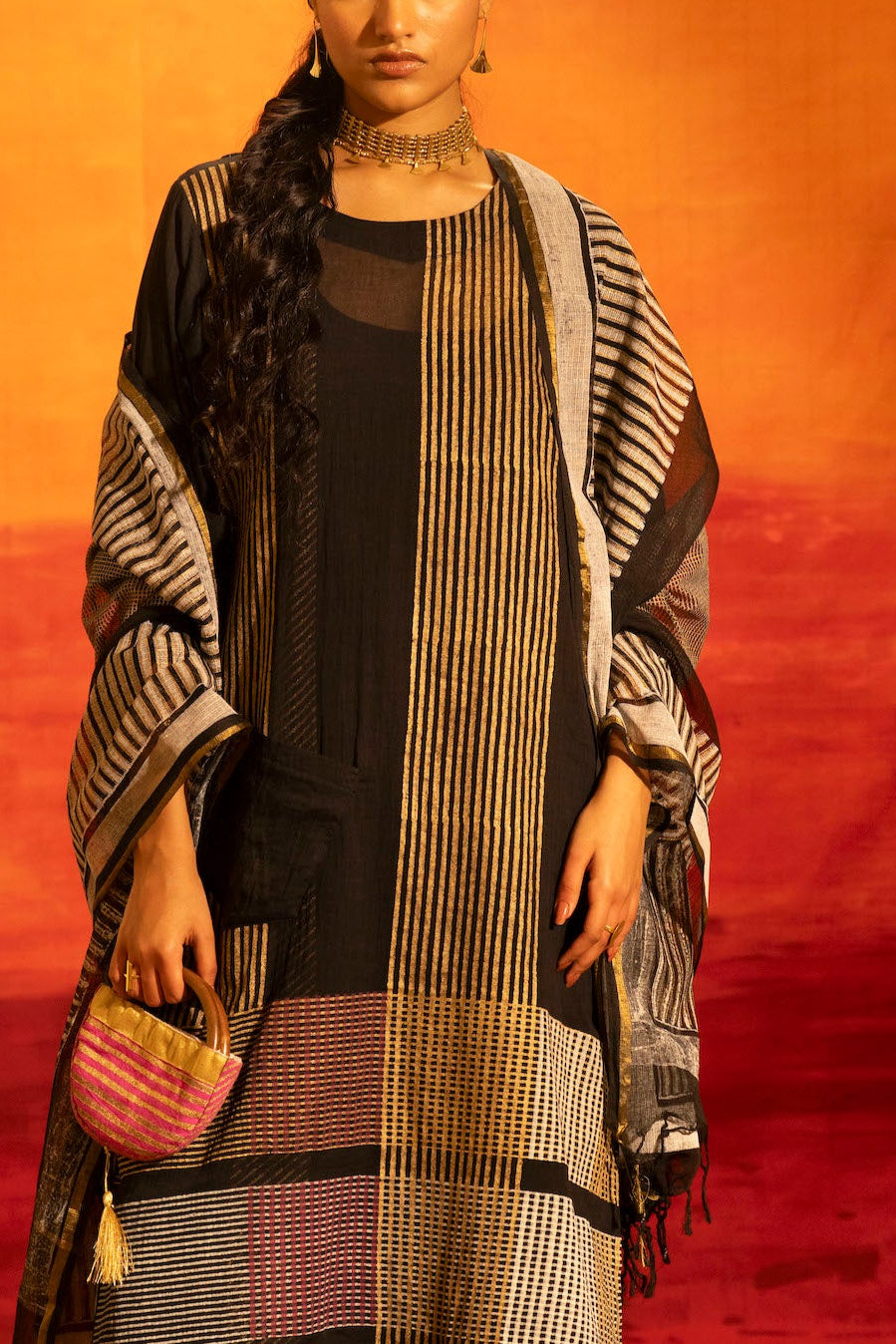Illume Luma Black Kurta Set with Dupatta (Set of 3)