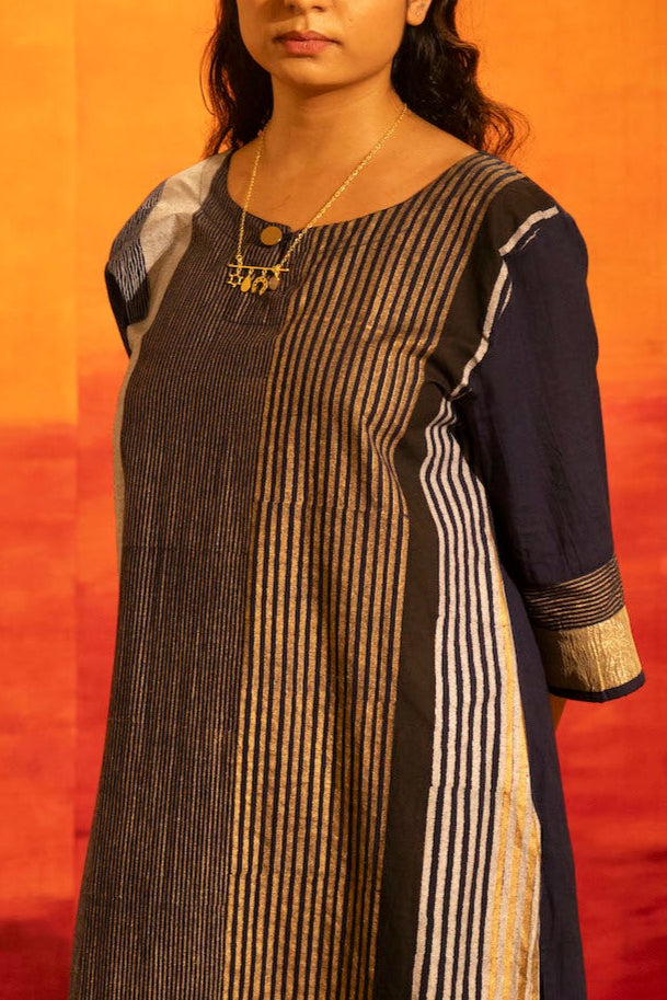 Illume Lumi Navy Kurta with Pants (Set of 2)
