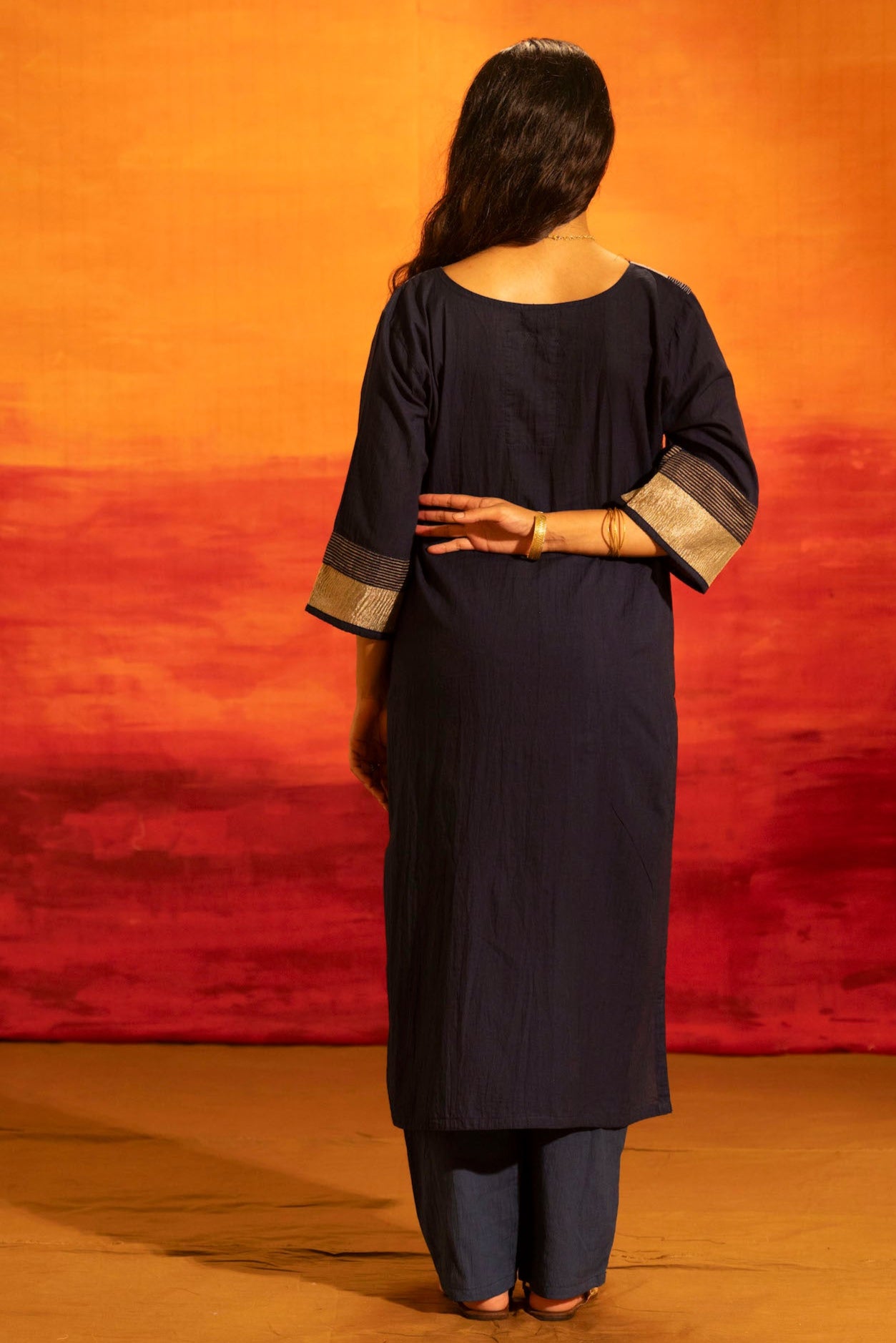Illume Lumi Navy Kurta with Pants (Set of 2)