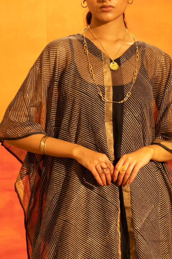 Illume Noir Glaze Black Kaftan Coordinate with Slip (Set of 3)