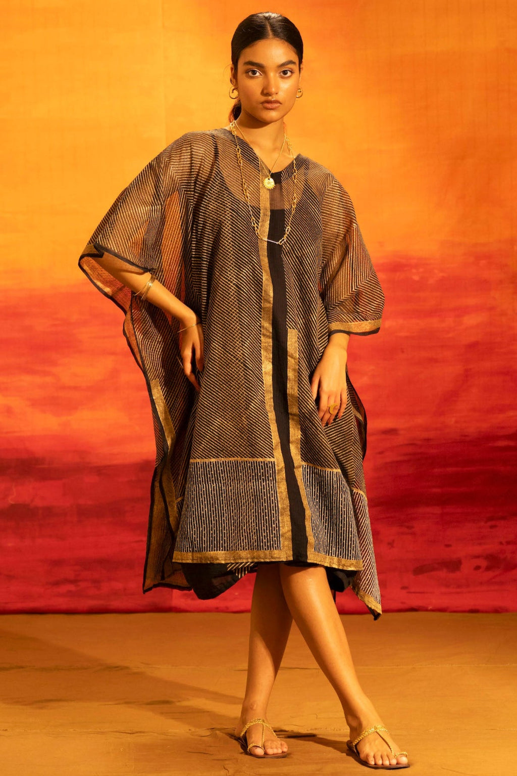 Illume Noir Glaze Kaftan with Slip (Set of 2)