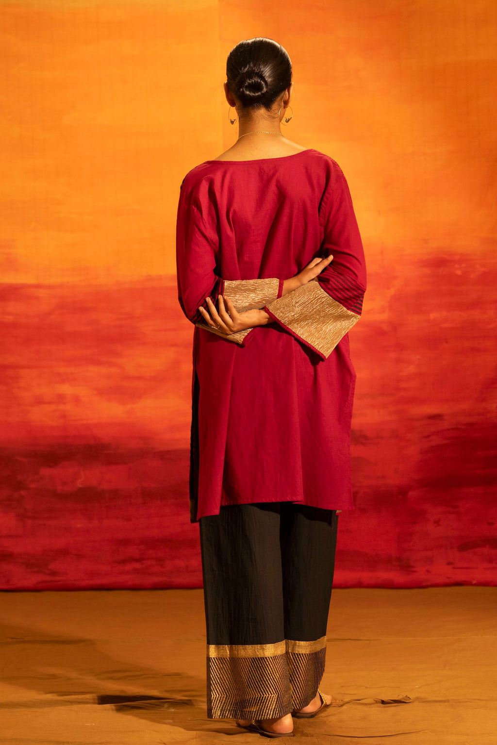 Illume Luma Maroon Kurti Set with Dupatta (Set of 3)