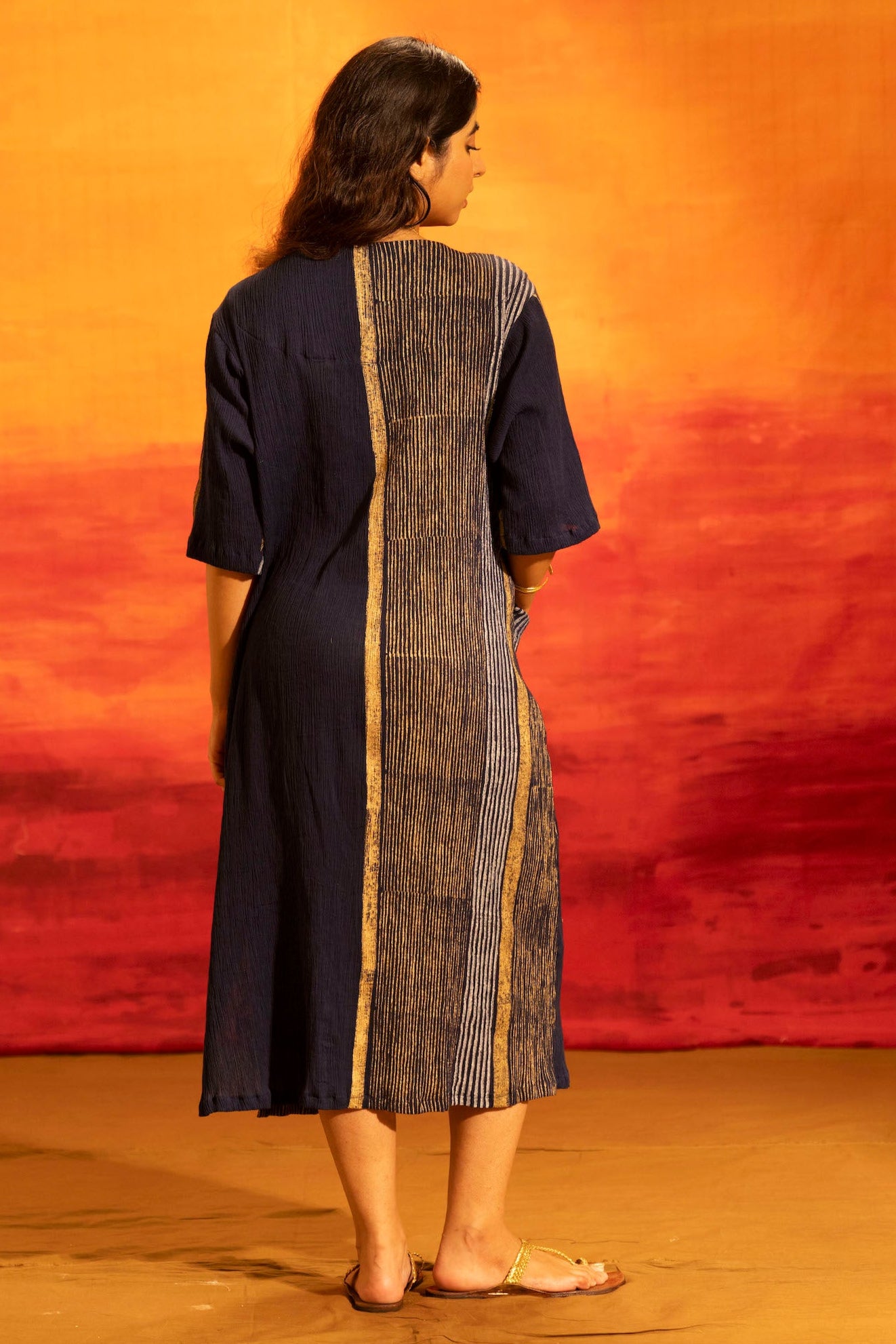 Illume Luma Crinkled Navy Dress