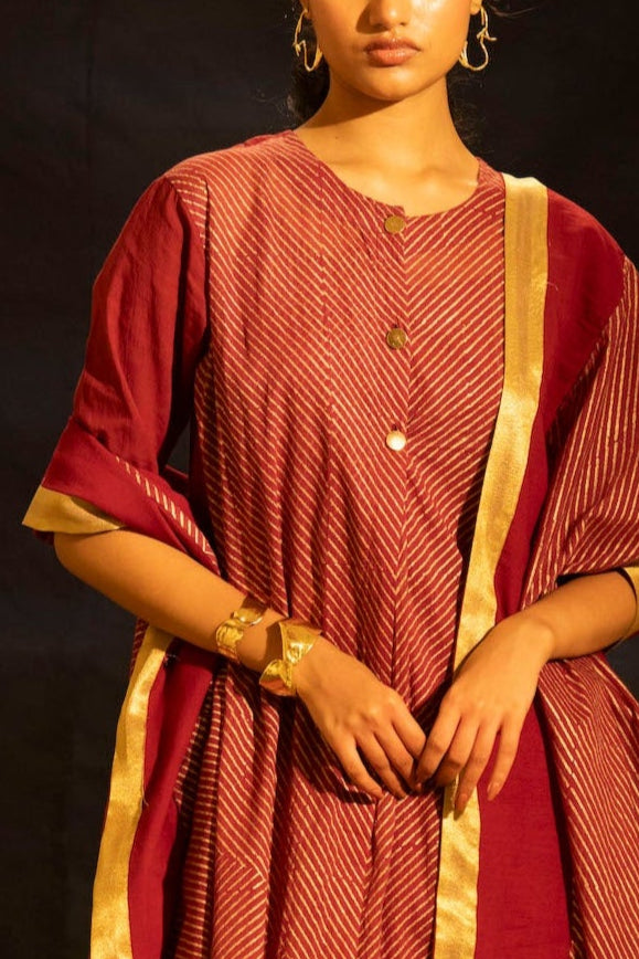 Illume Ray Maroon Kurta Set (Set of 2)