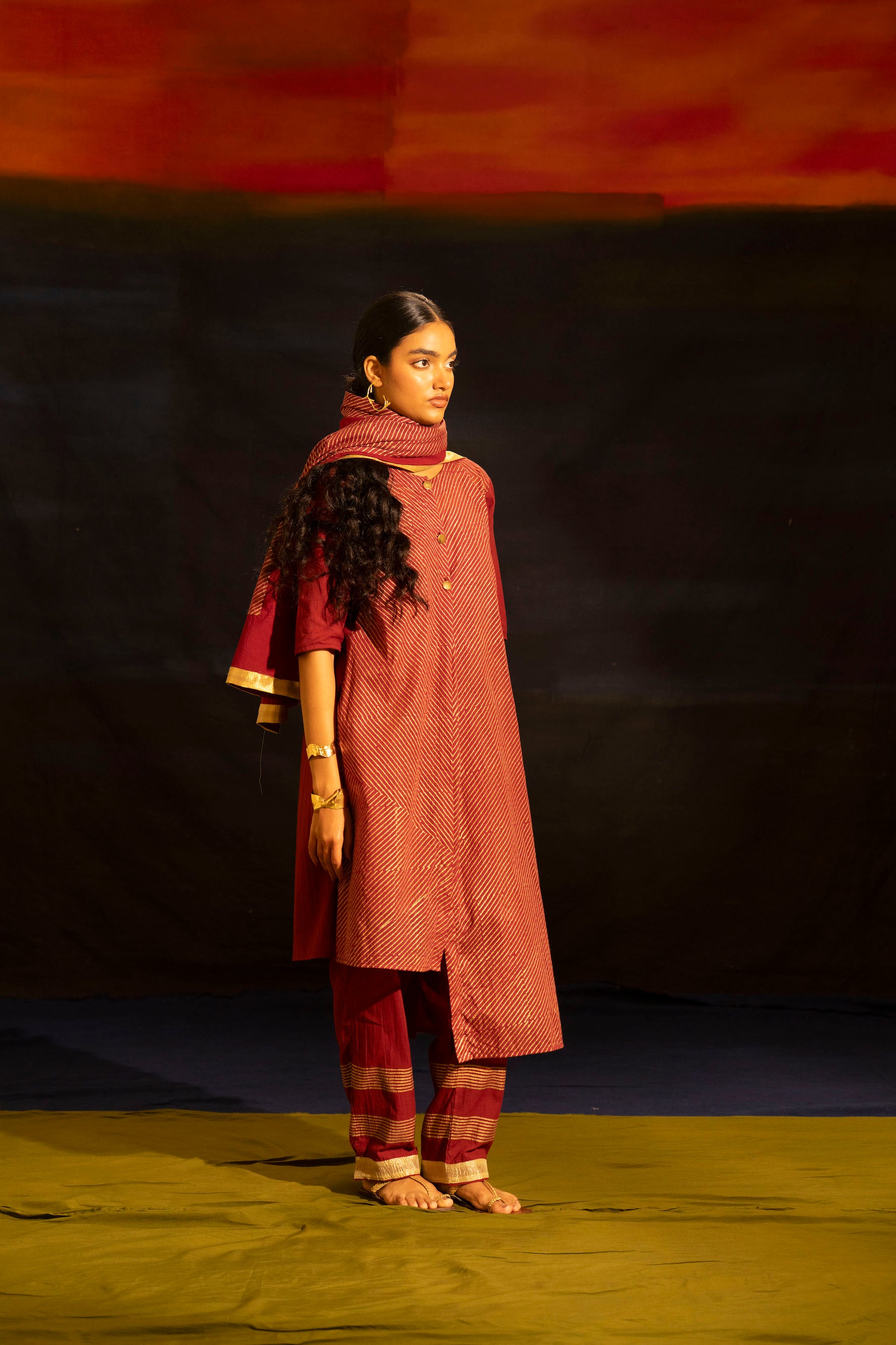 Illume Ray Maroon Kurta Set (Set of 2)