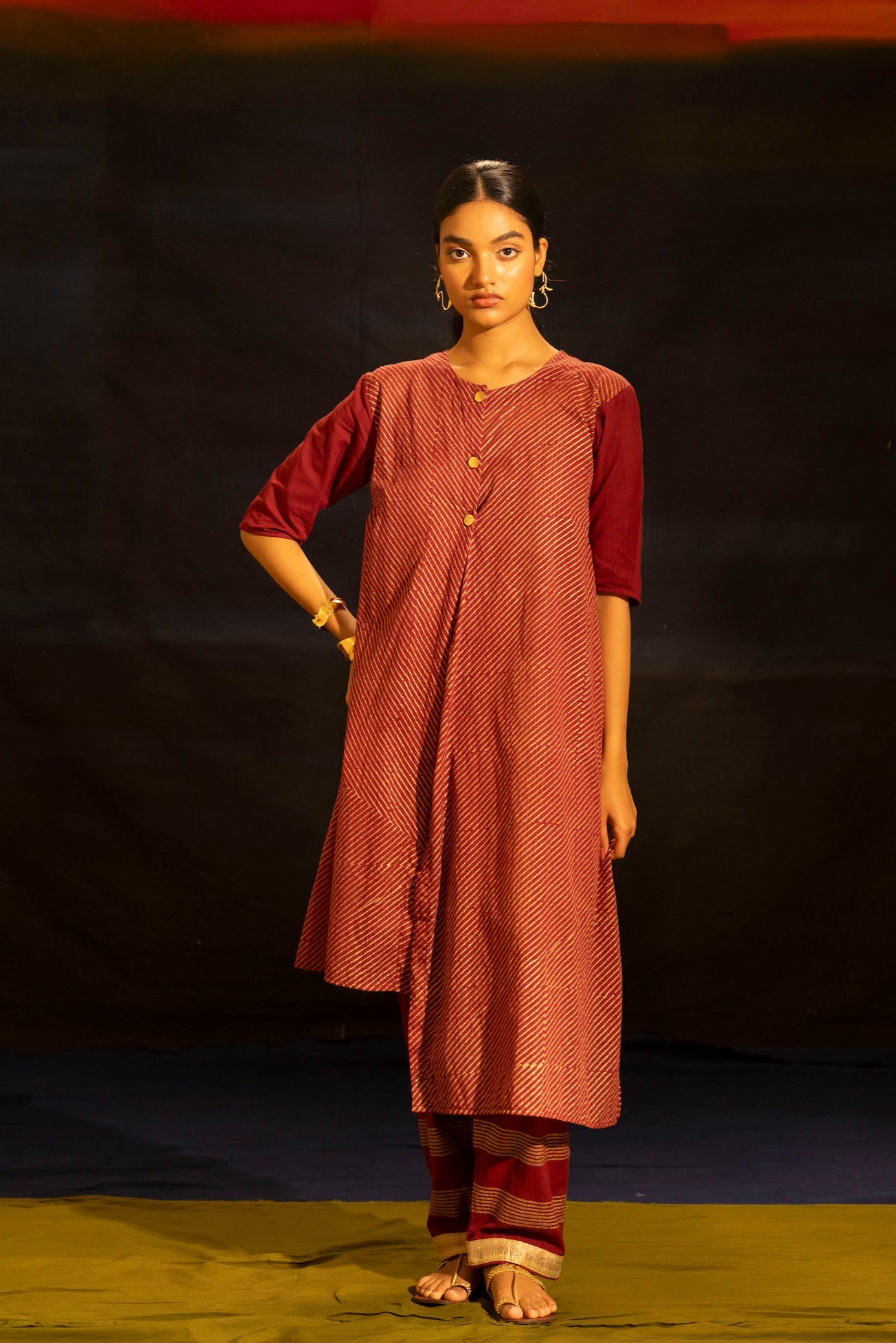 Illume Ray Maroon Kurta Set (Set of 2)
