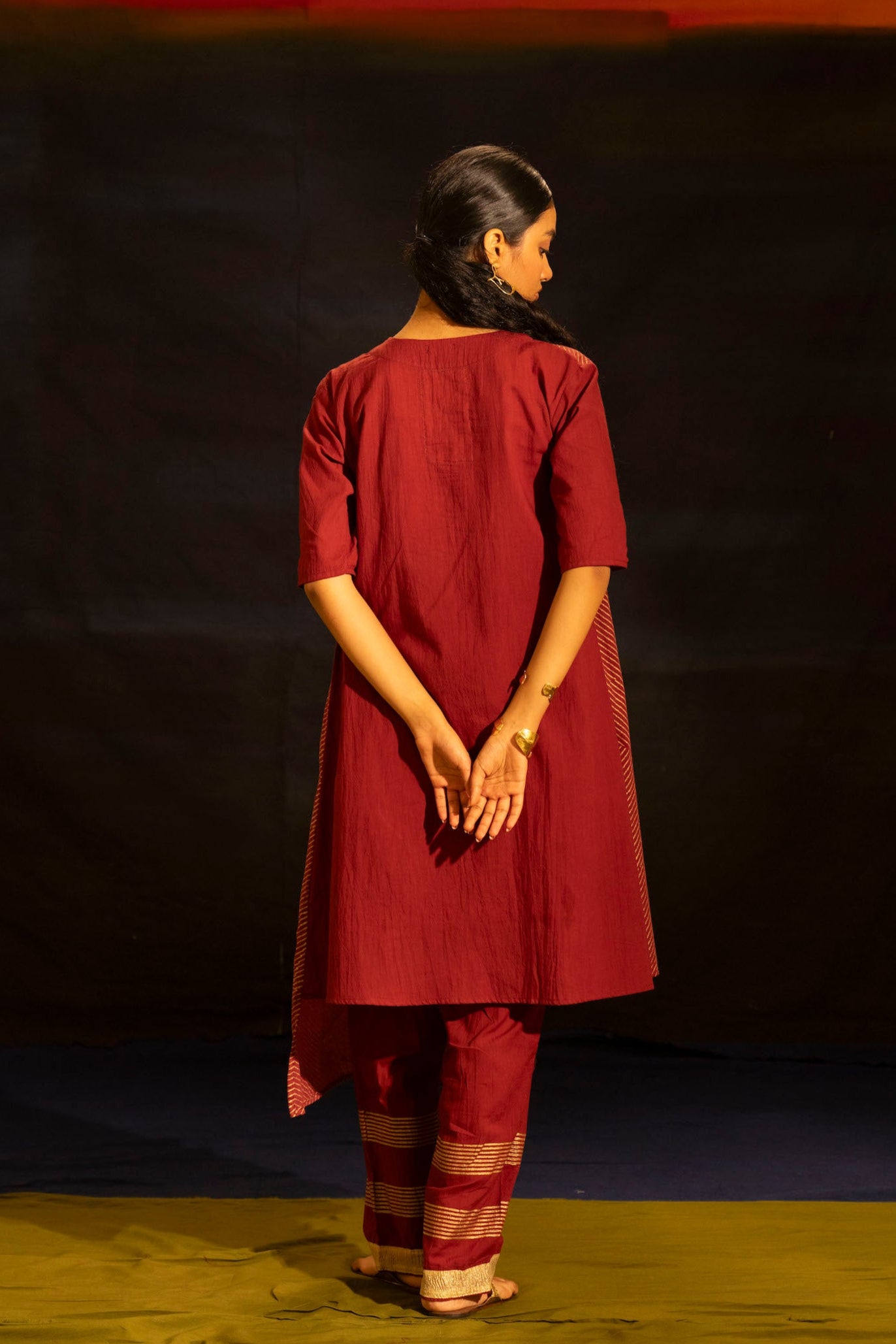 Illume Ray Maroon Kurta Set with Dupatta (Set of 3)