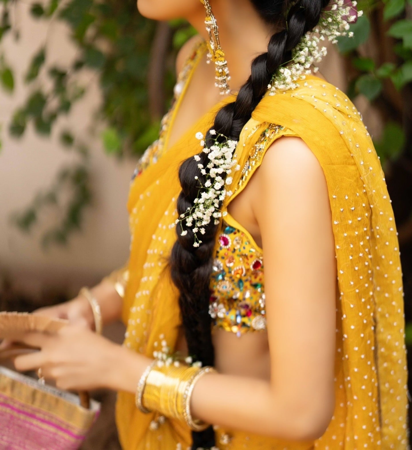 BANANA Sunlit Custom Beadwork Saree