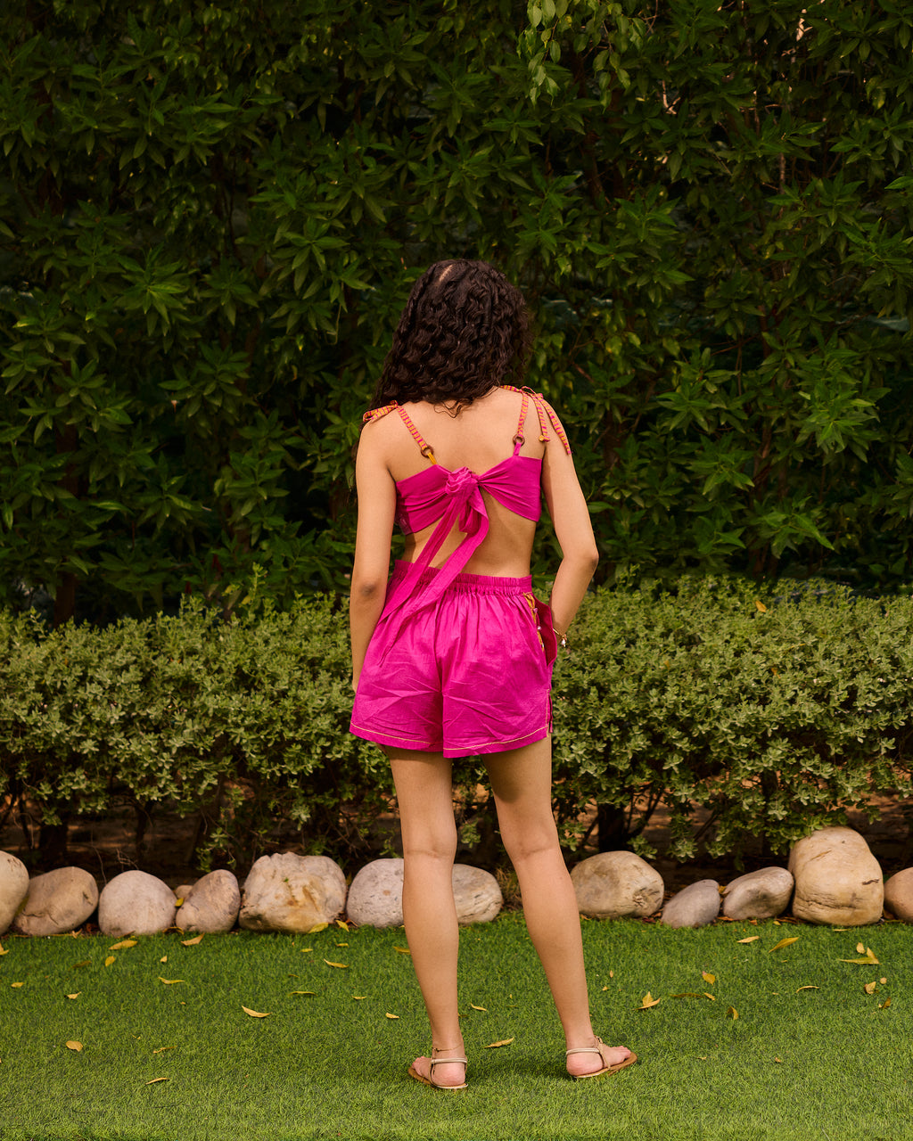 Weekend Candy Pink Embroidered Shorts