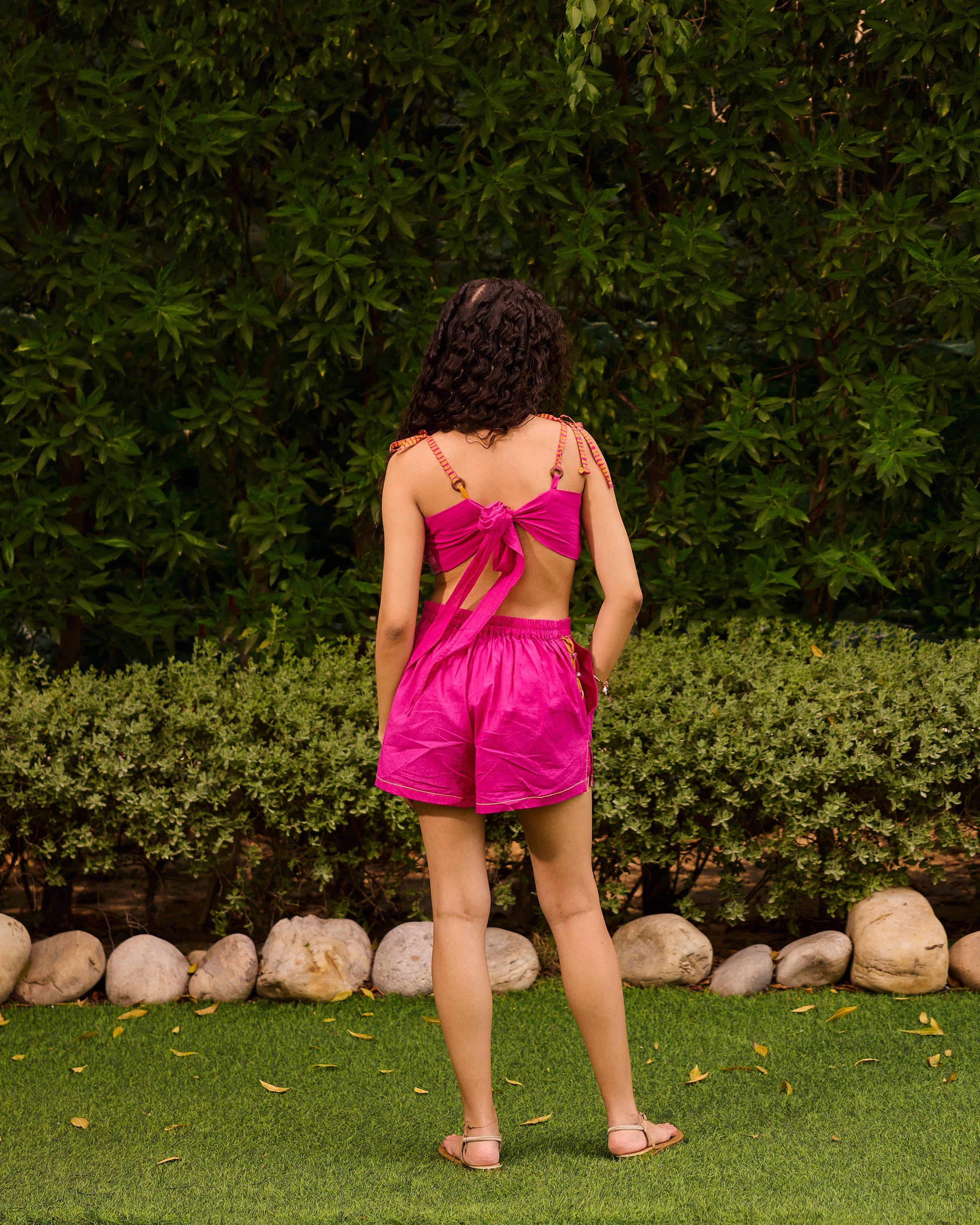 Weekend Candy Pink Embroidered Shorts