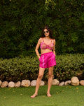 Weekend Candy Pink Embroidered Shorts