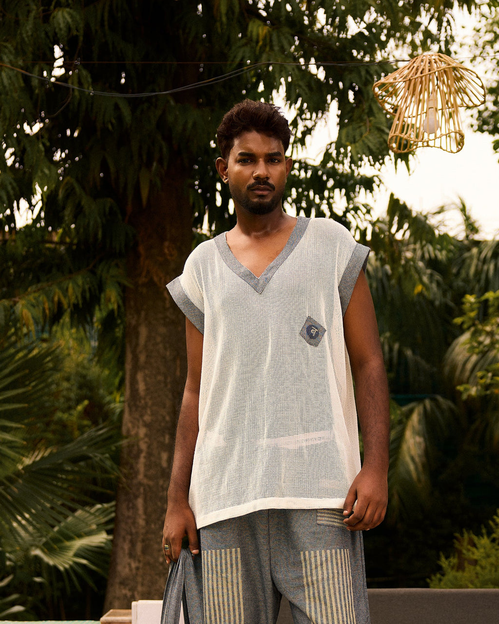 Weekend Marble White Mesh T-shirt