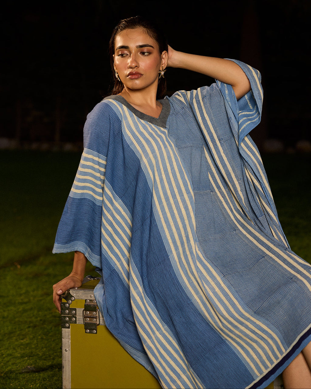 Weekend Blue Lagoon Flowy Kaftan Dress