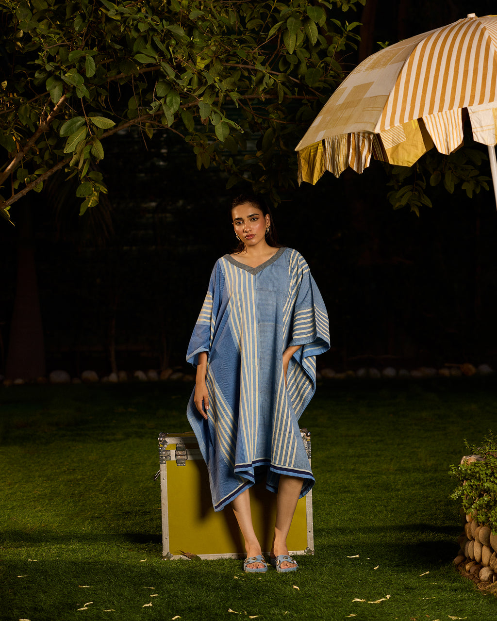 Weekend Blue Lagoon Flowy Kaftan Dress
