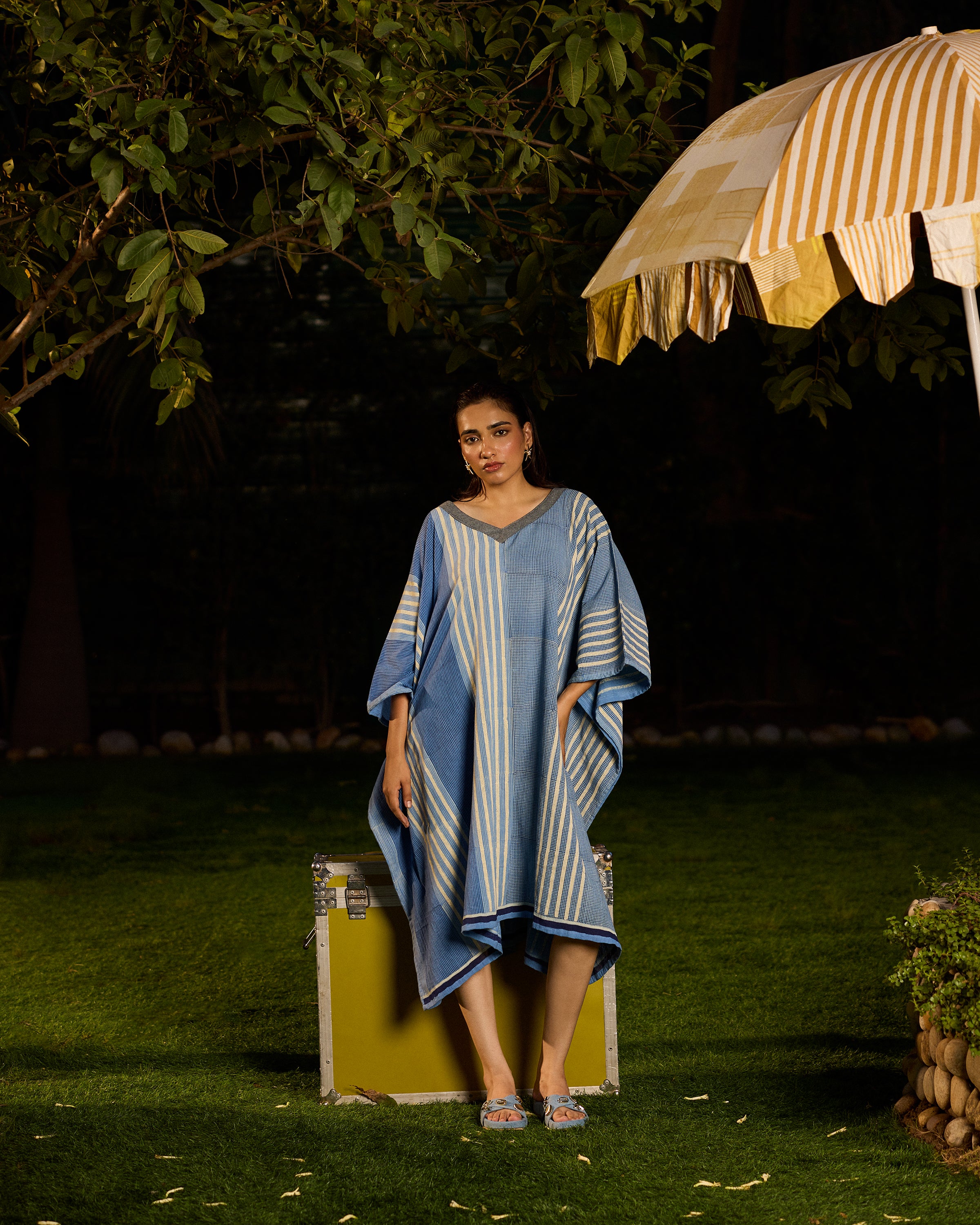 Weekend Blue Lagoon Flowy Kaftan Dress
