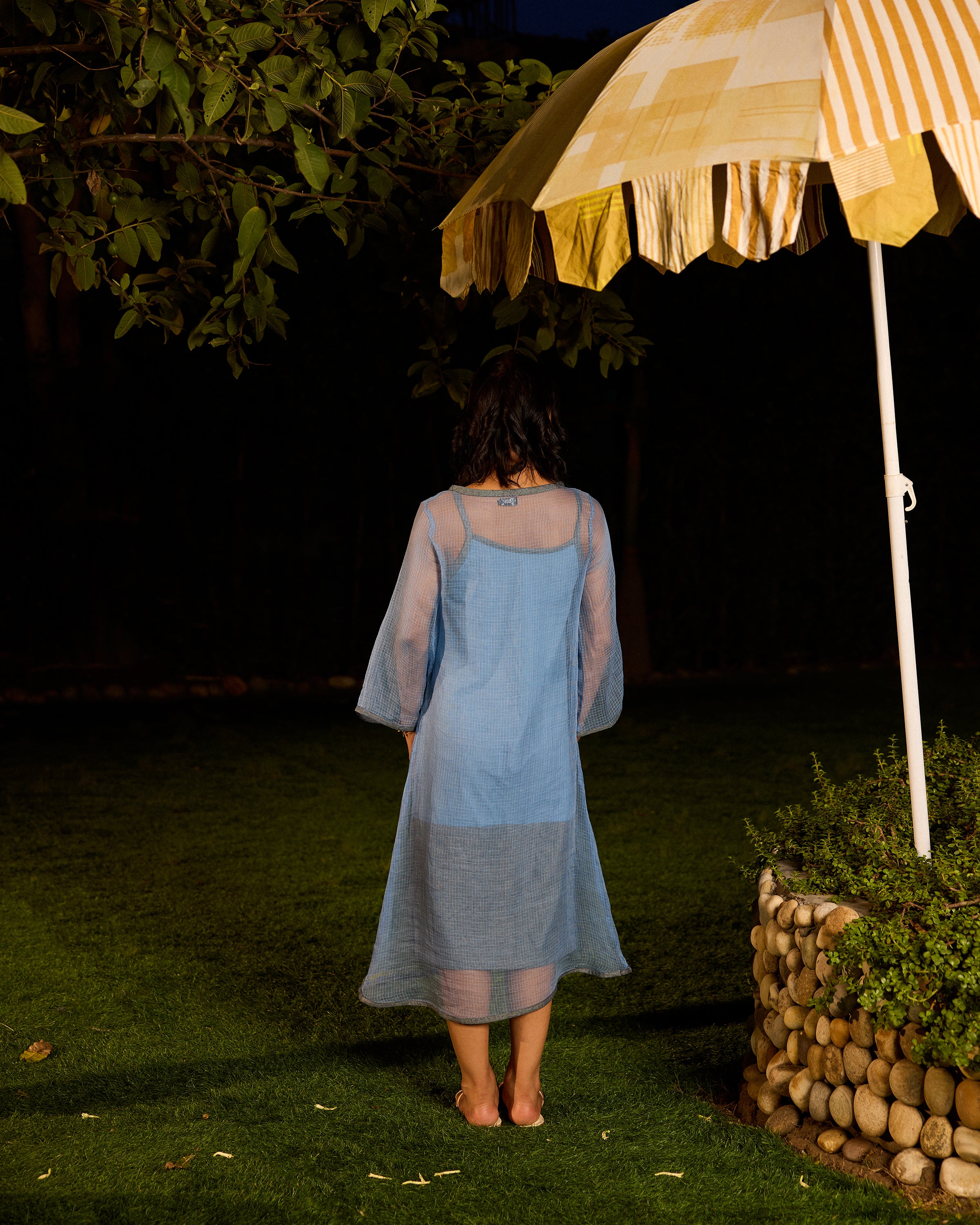 Weekend Blue Lagoon Slow Sunday Dress with Printed Slip (Set of 2)