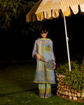 Weekend Blue Lagoon Slow Sunday Kurta Set with Stole (Set of 4)