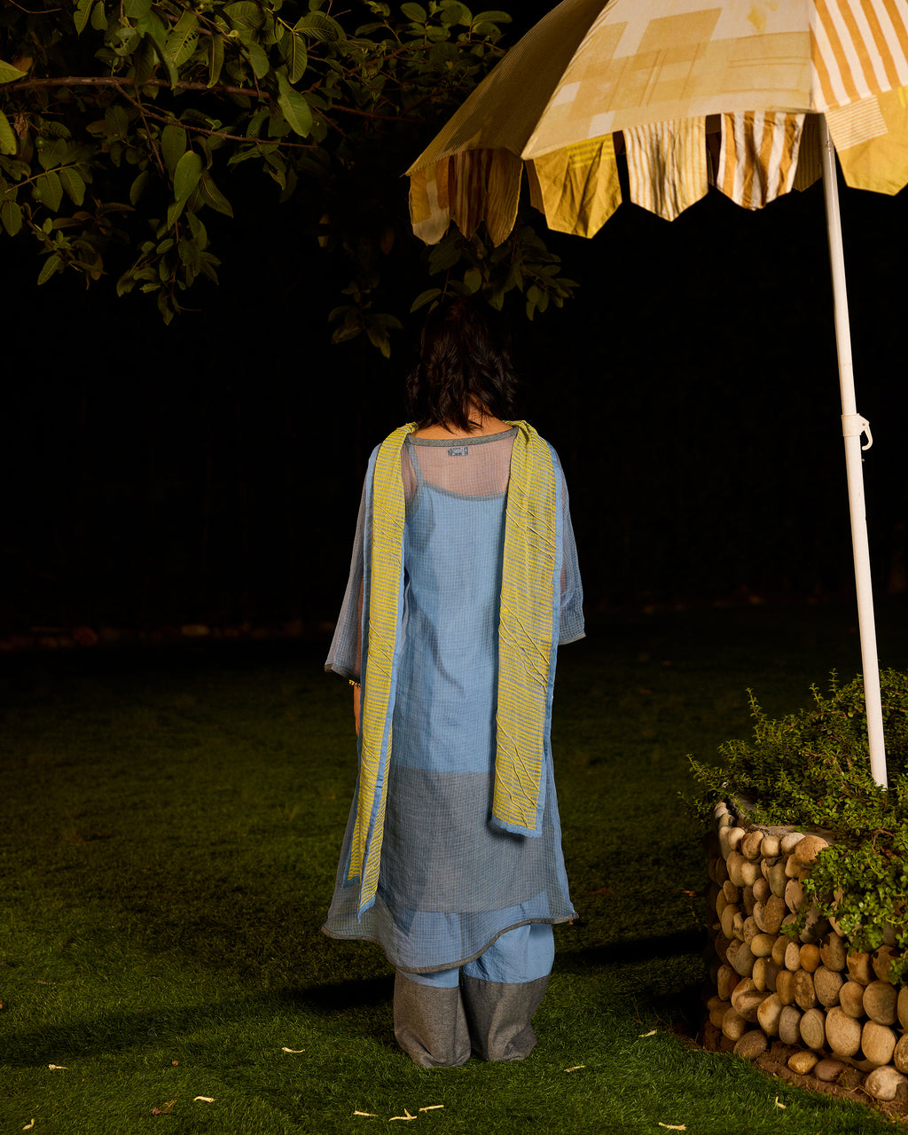 Weekend Blue Lagoon Slow Sunday Kurta Set with Stole (Set of 4)