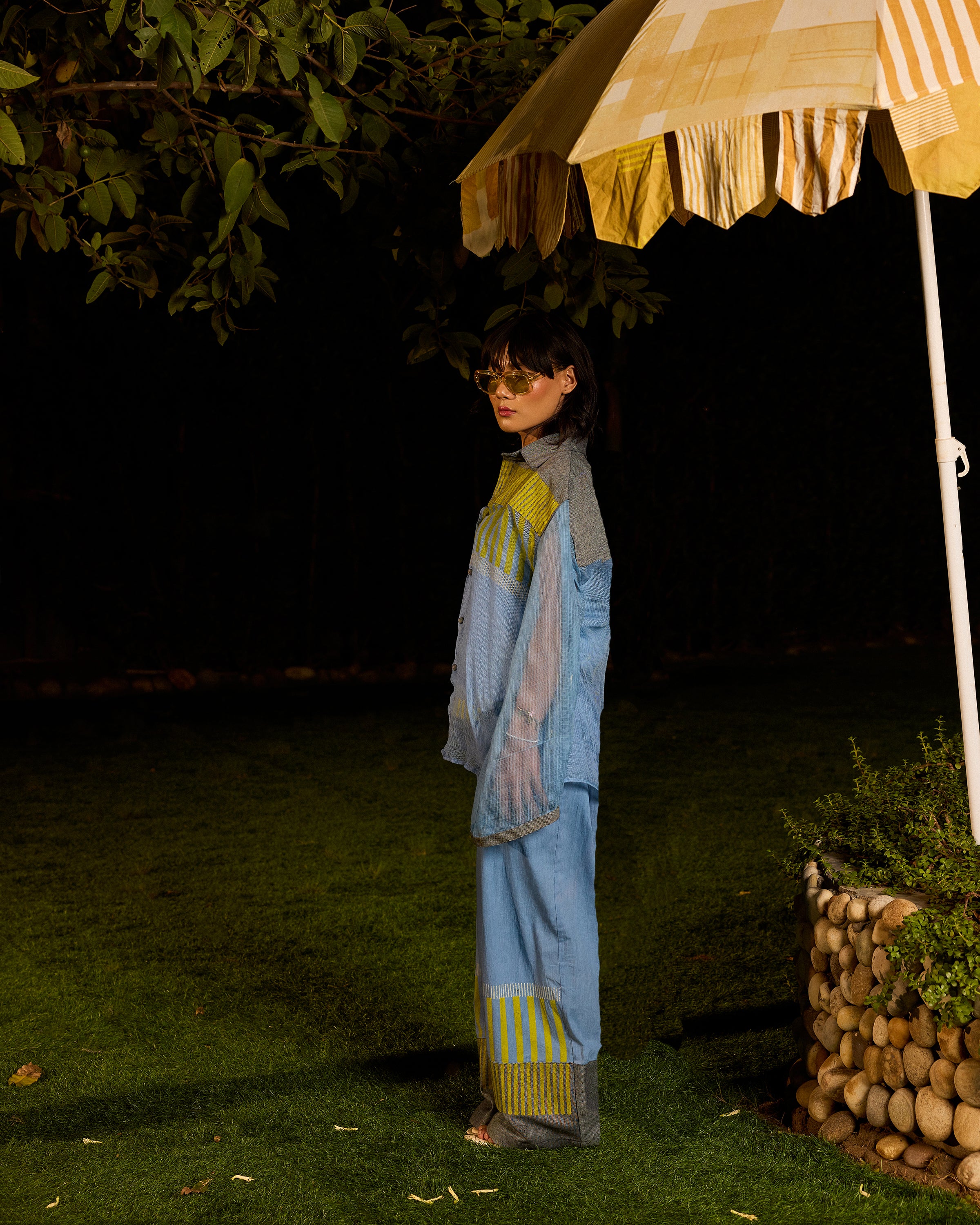 Weekend Blue Lagoon Pant with Denim Patches