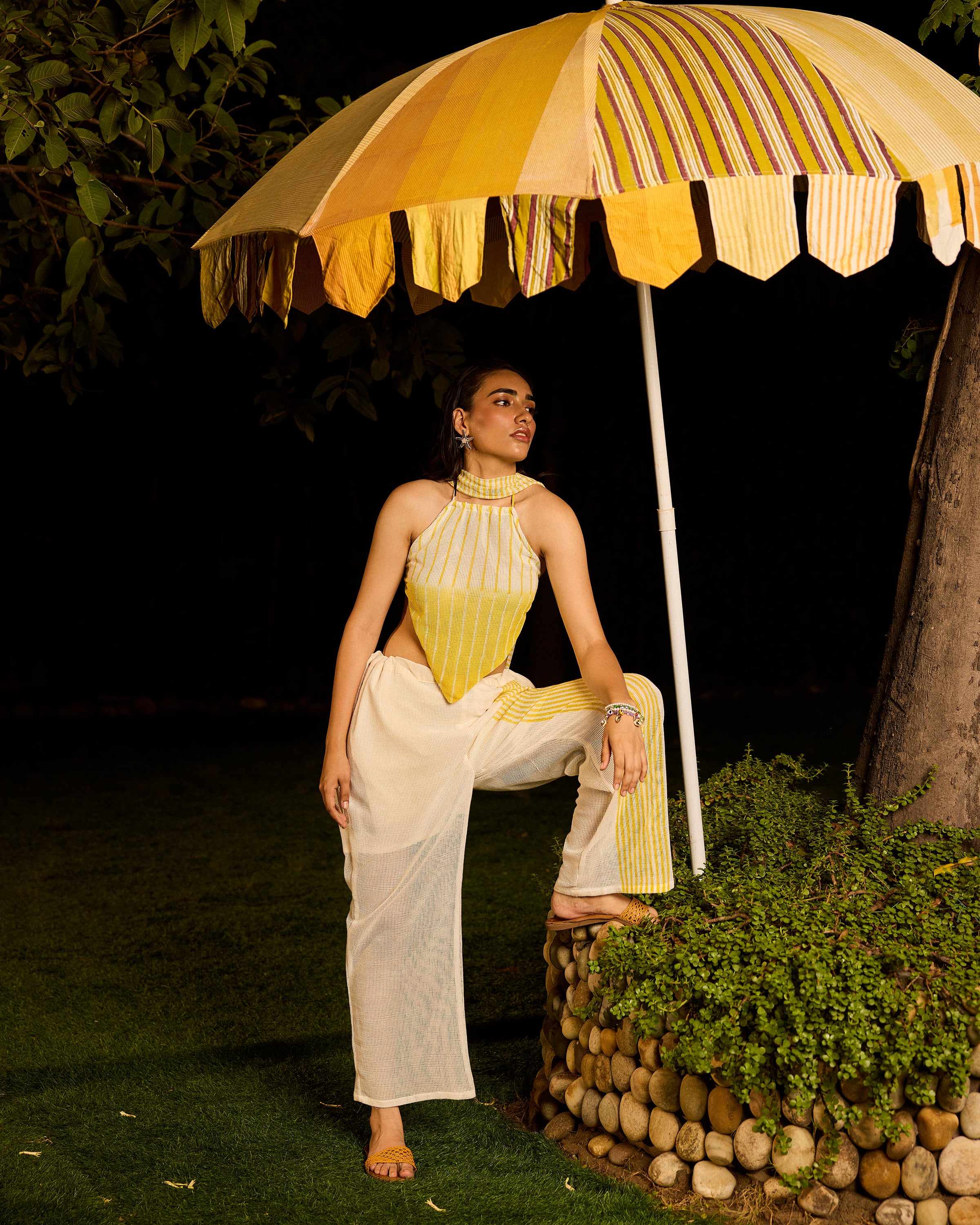 Weekend Butter Yellow Mesh Pant