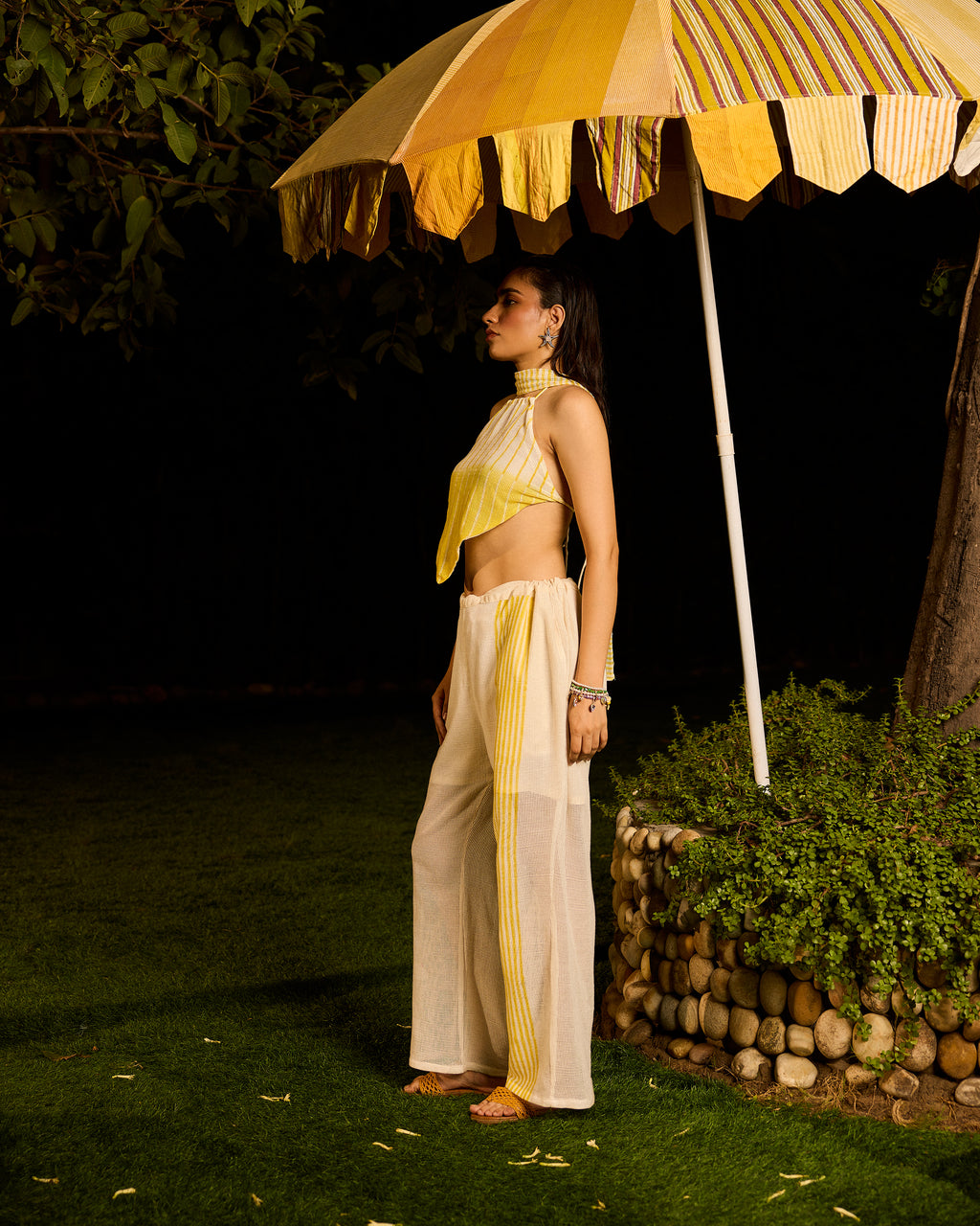 Weekend Butter Yellow Mesh Pant