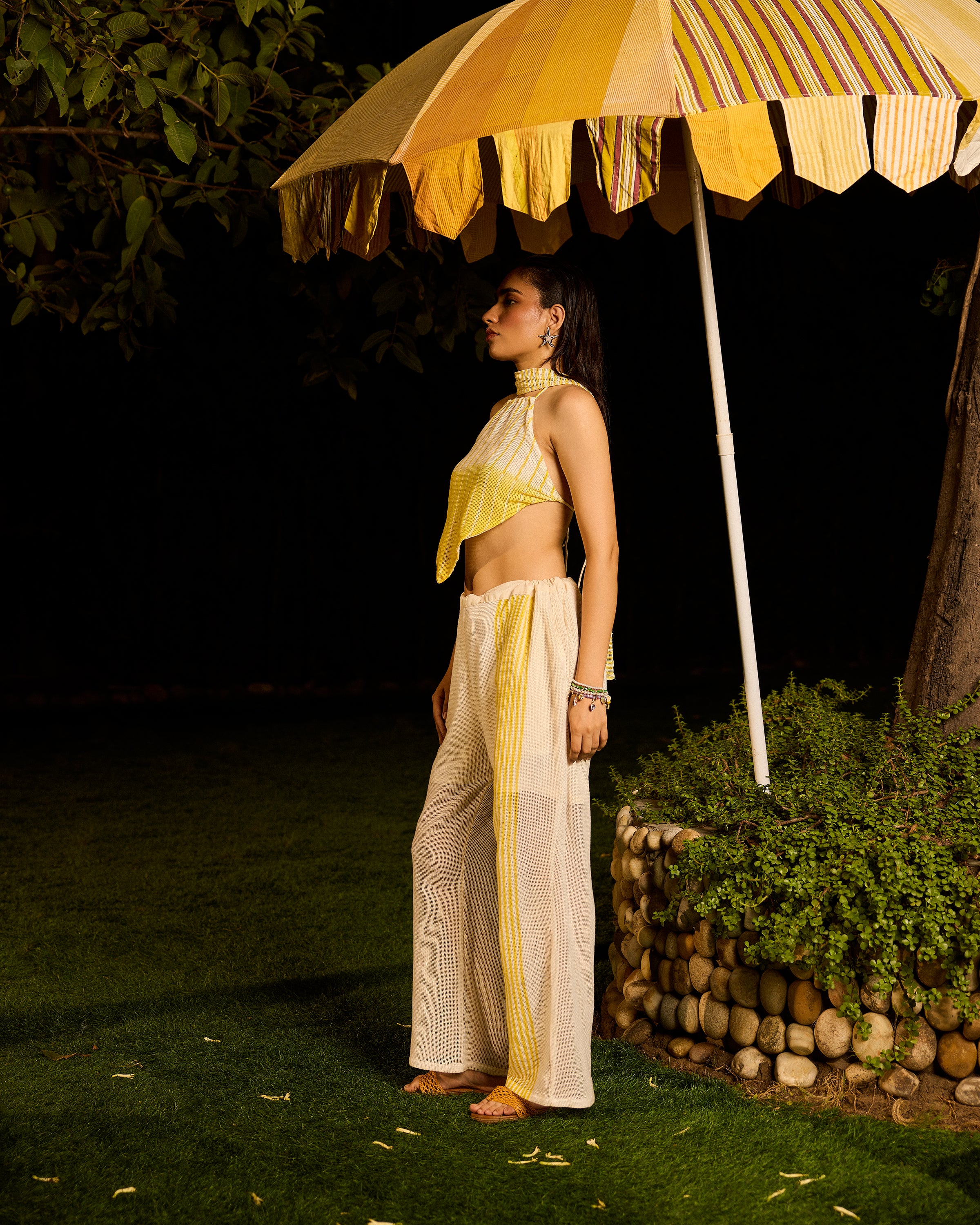 Weekend Butter Yellow Mesh Pant