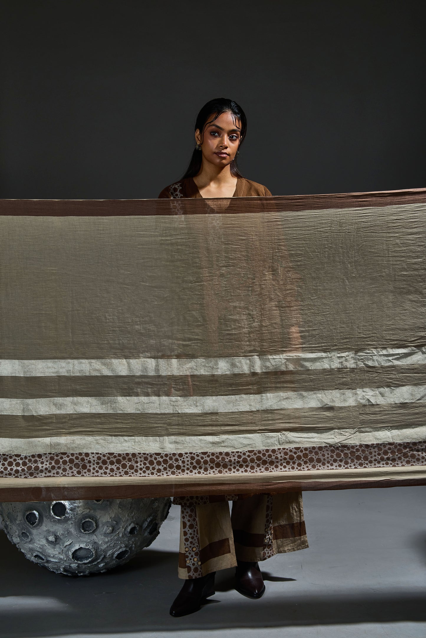 Crater Rust Brown Dupatta