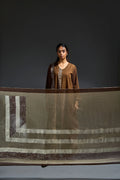 Crater Rust Brown Dupatta - BANANA labs