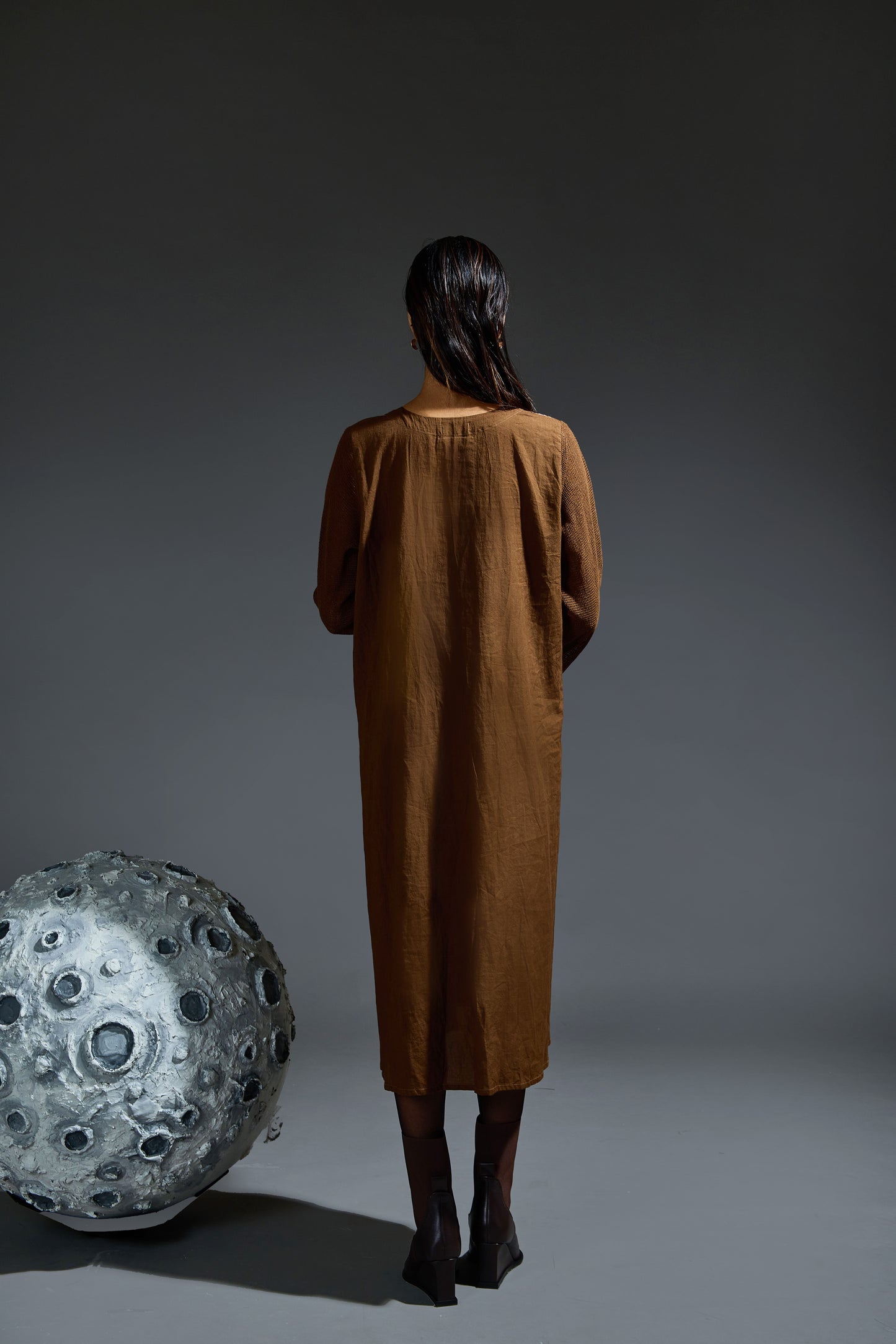 Crater Rust Brown Kurta