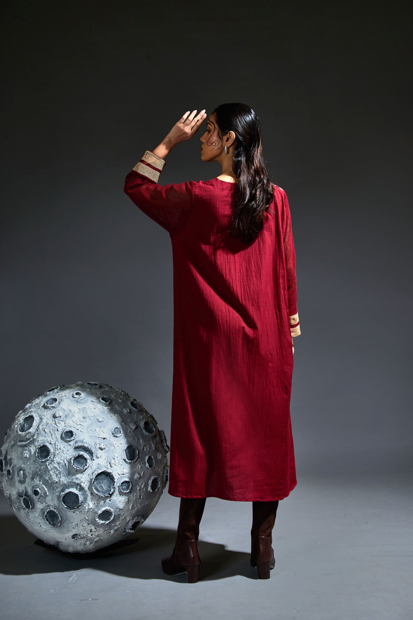 Crater Molten Maroon Dress