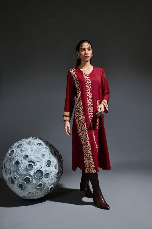 Crater Molten Maroon Dress