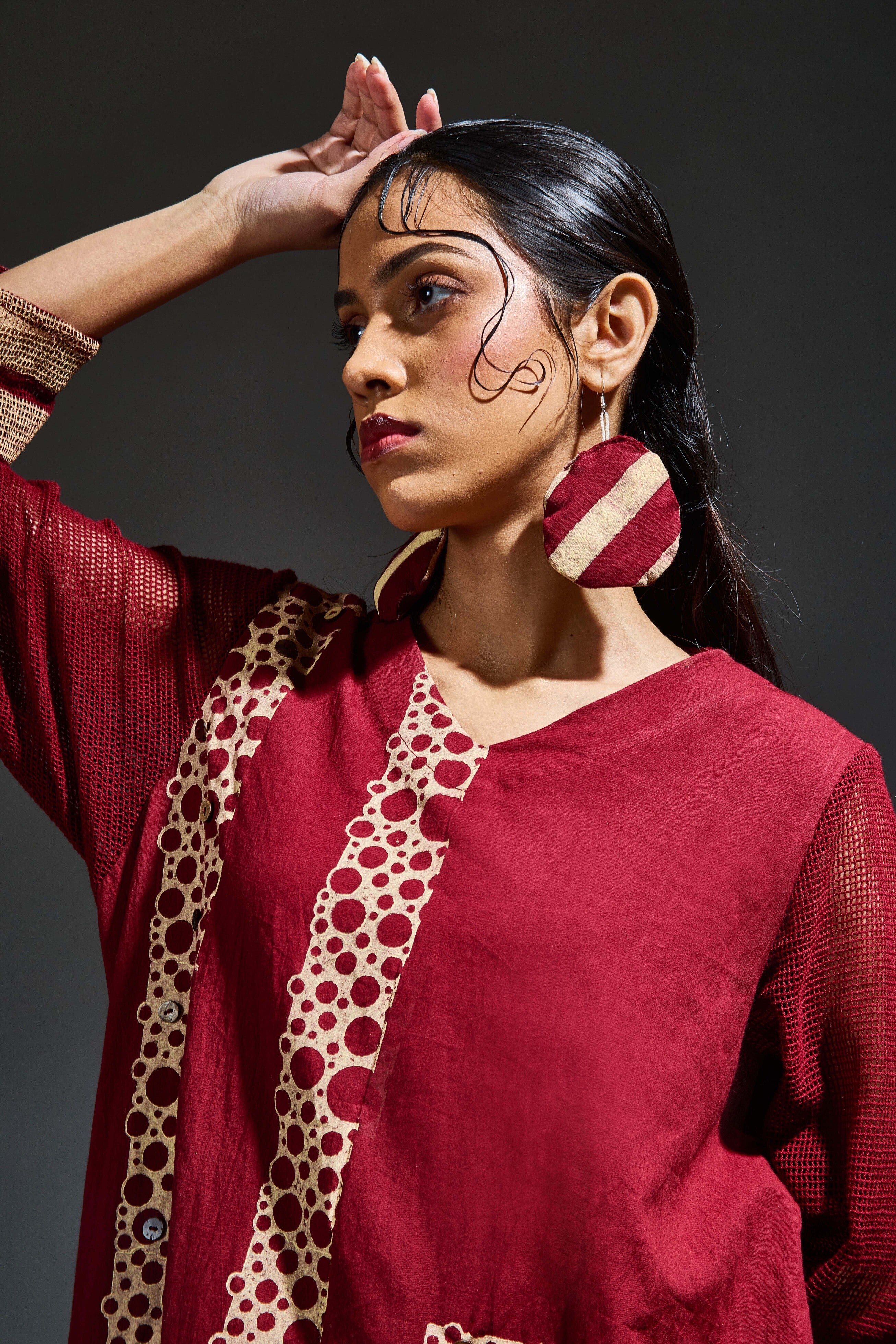 Crater Molten Maroon Dress