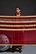 Crater Molten Maroon Dupatta - BANANA labs