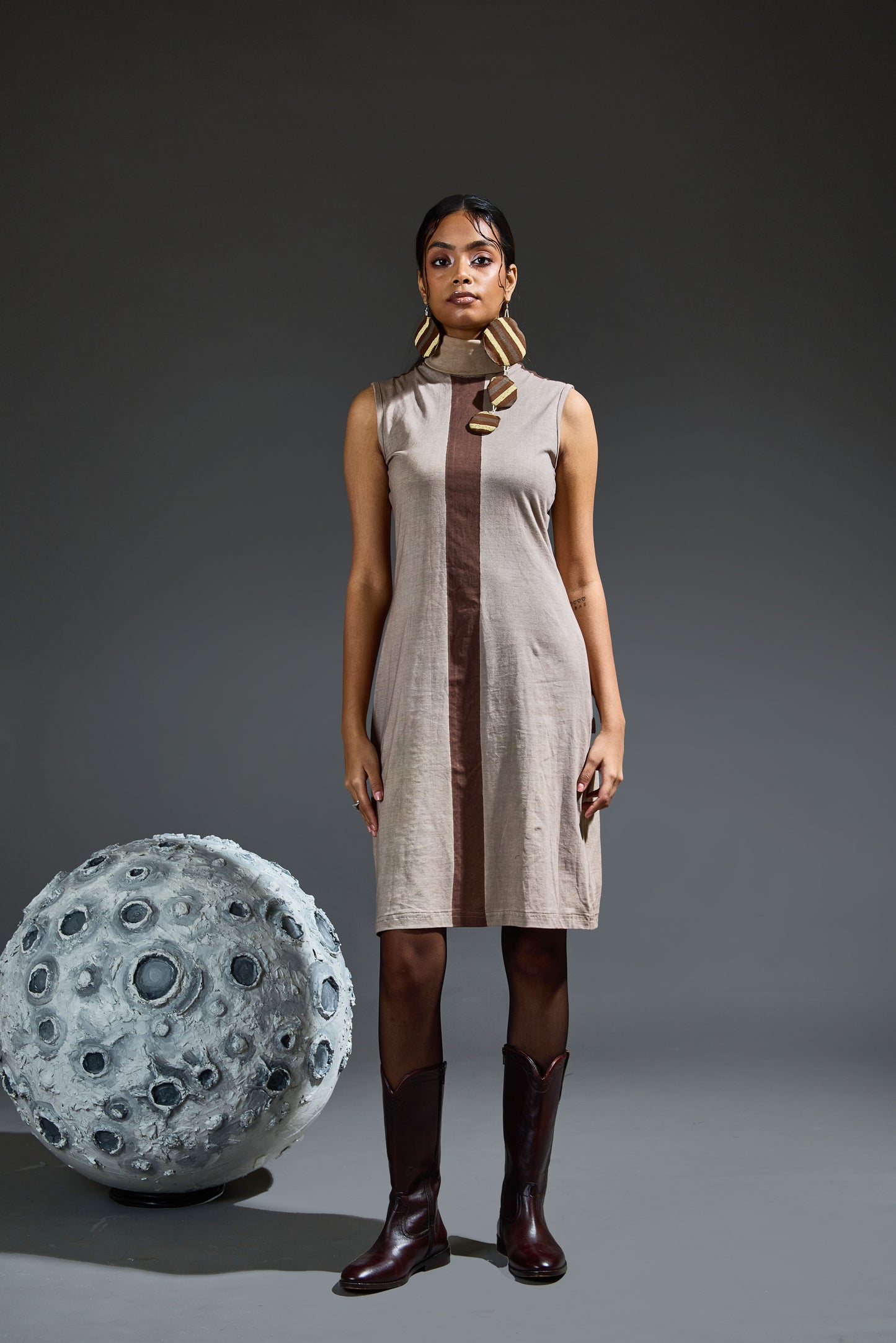 Crater Stormy Brown Dress