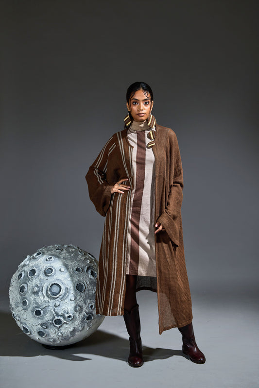 Crater Mesh Brown Overcoat