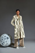 Crater Man Grey Block Trench Coat - BANANA labs