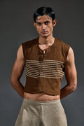 Crater Man Brown Mesh Crop Top - BANANA labs