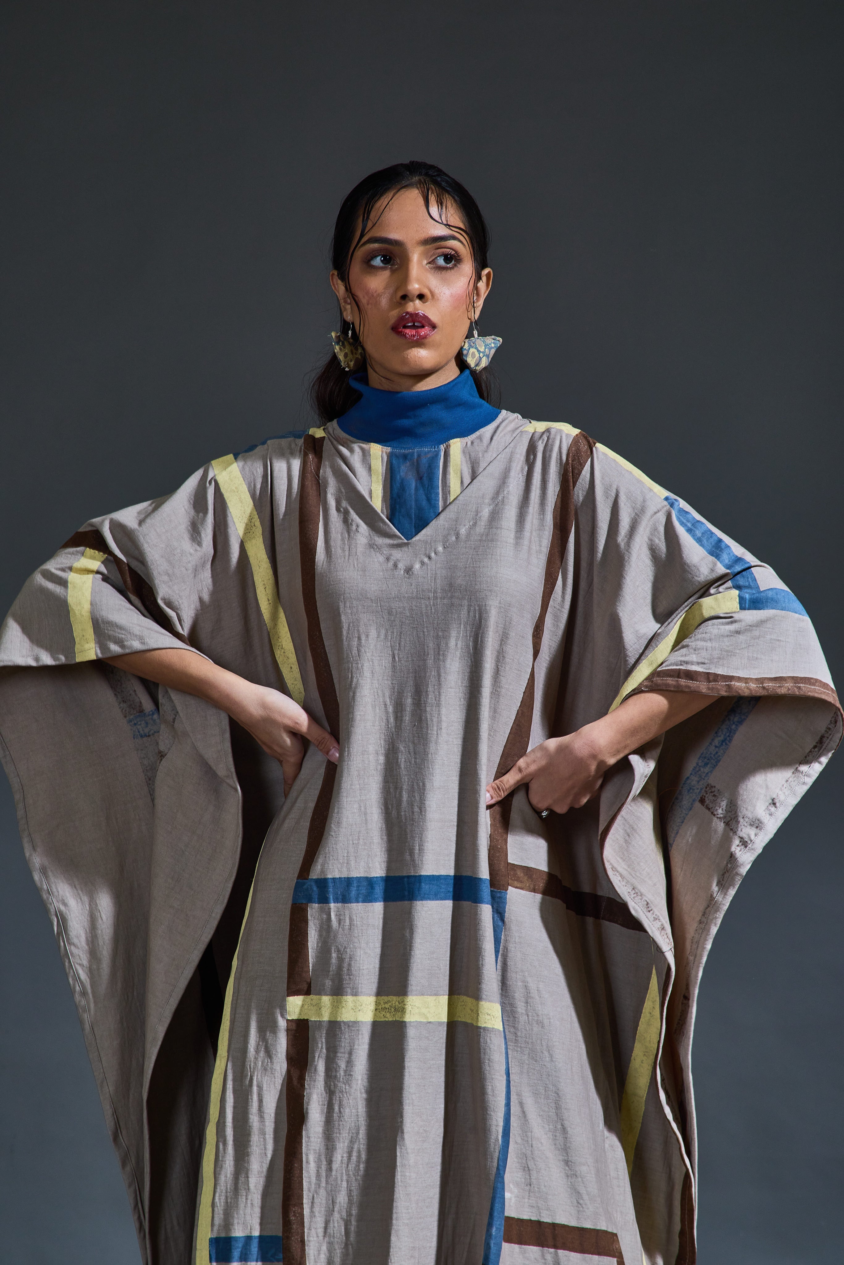 Crater Stormy Grey Dress with Kaftan (Set of 2)